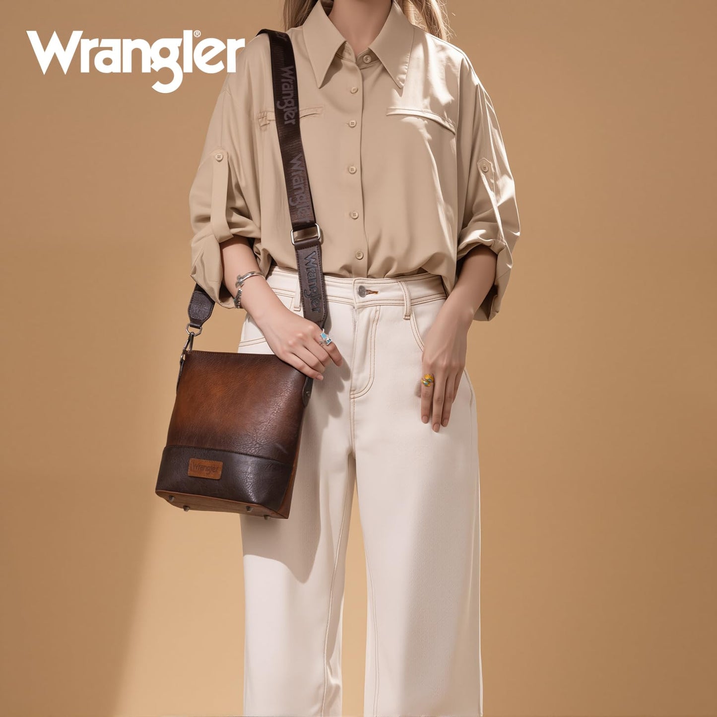 Wrangler Crossbody Purses for Women Two Tone Crossbody Bags Women Purses and Handbags