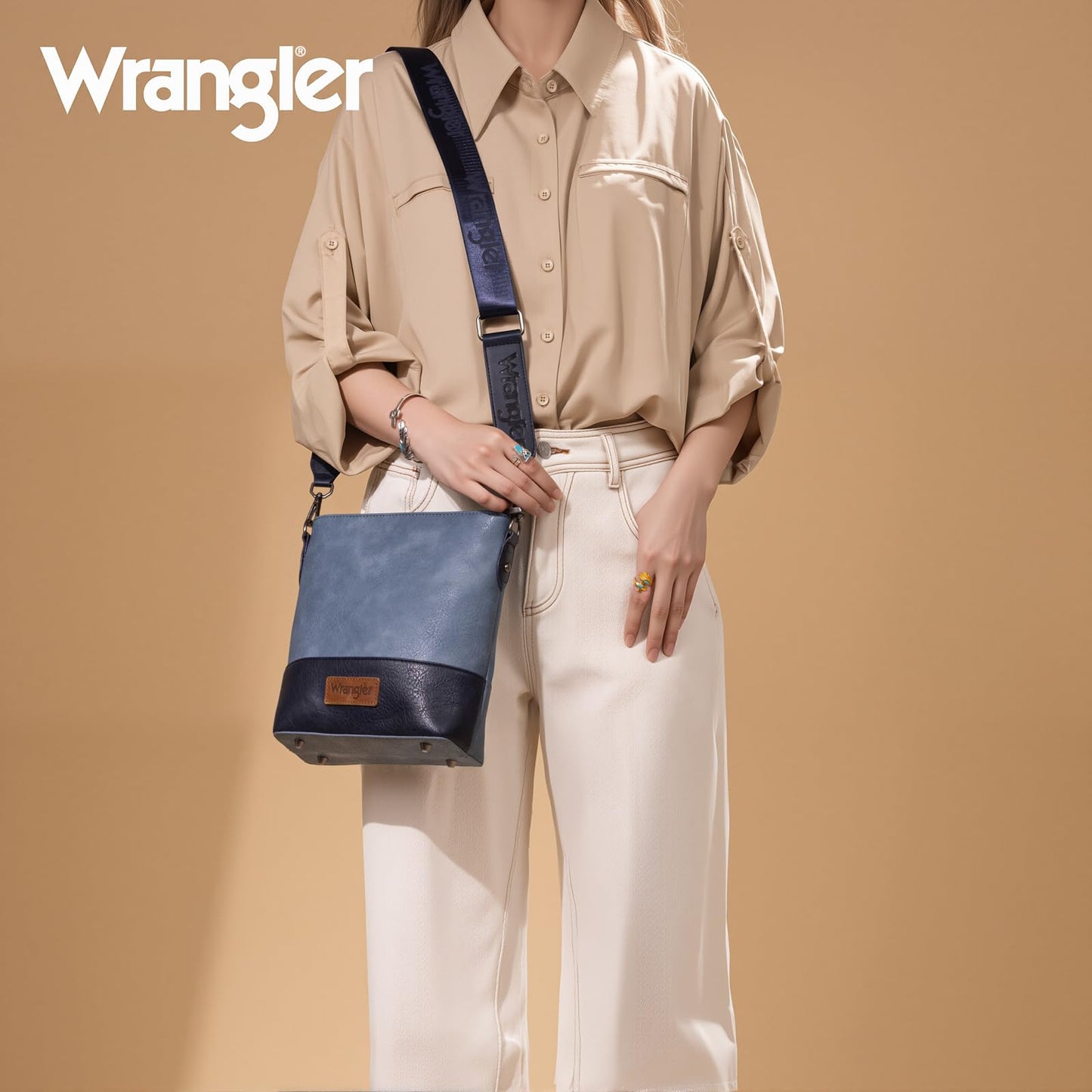 Wrangler Crossbody Purses for Women Two Tone Crossbody Bags Women Purses and Handbags