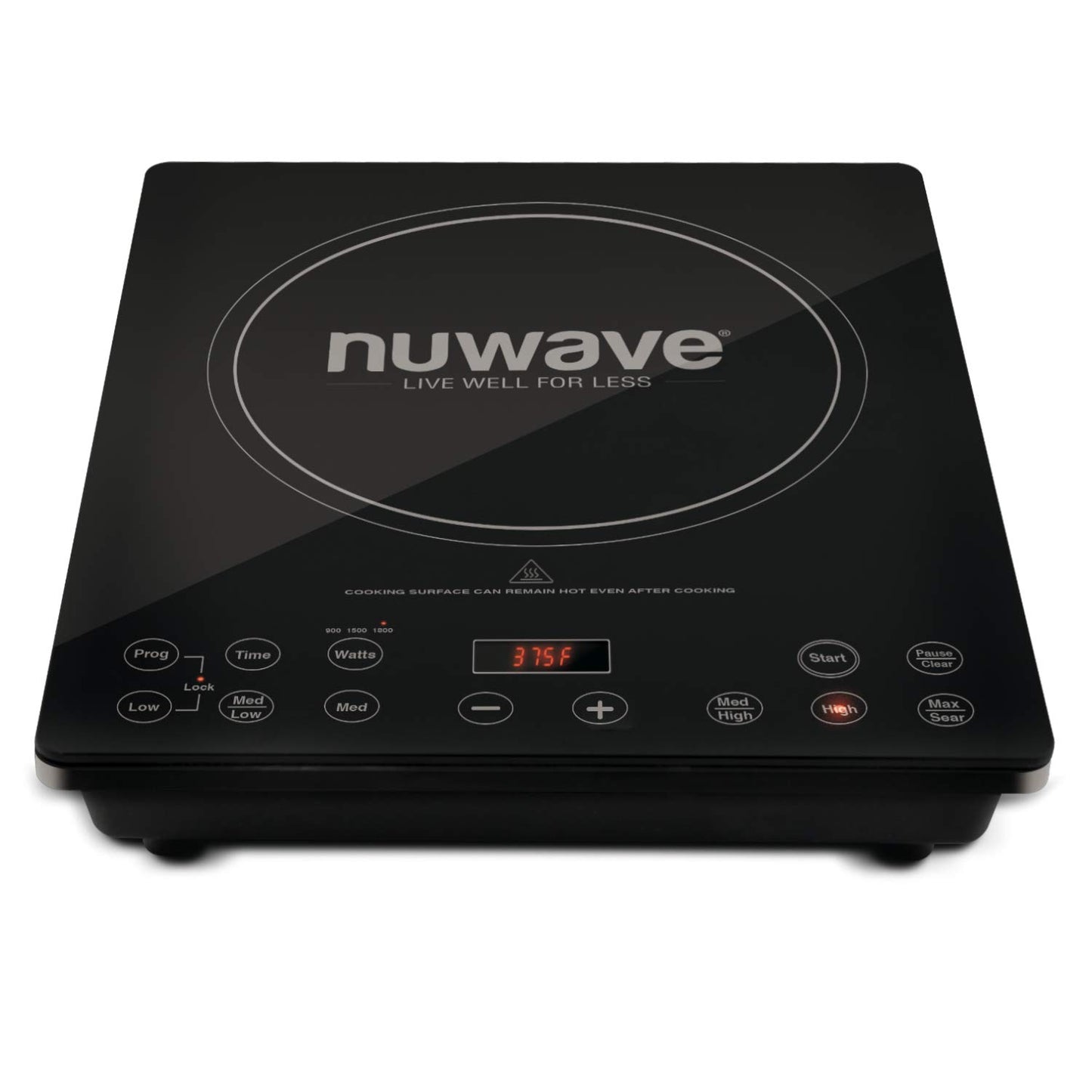 Nuwave Double Cooktop Induction Countertop Burner, Portable, 900 & 1800W, 100°F to 575°F, Large 8” Heating Coil, 50 Pre-Programmed Settings, Shatter-Proof Ceramic Glass, Built-In Safety Auto Shut Off