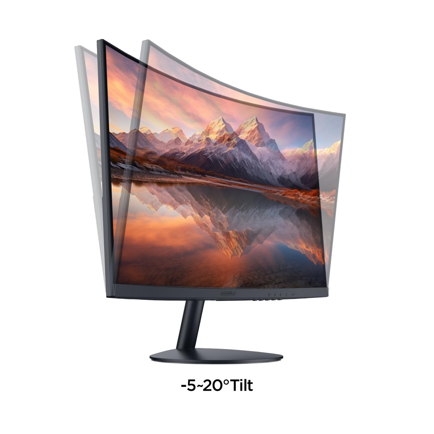 KOORUI 24 inch Curved Gaming Monitor 180Hz FHD 1080P Computer Monitor, 1ms 1500R Display, Adaptive Sync, FreeSync Premium, HDMI 2.0X2 & DP 1.2, VESA, Tilt, 24E6CA