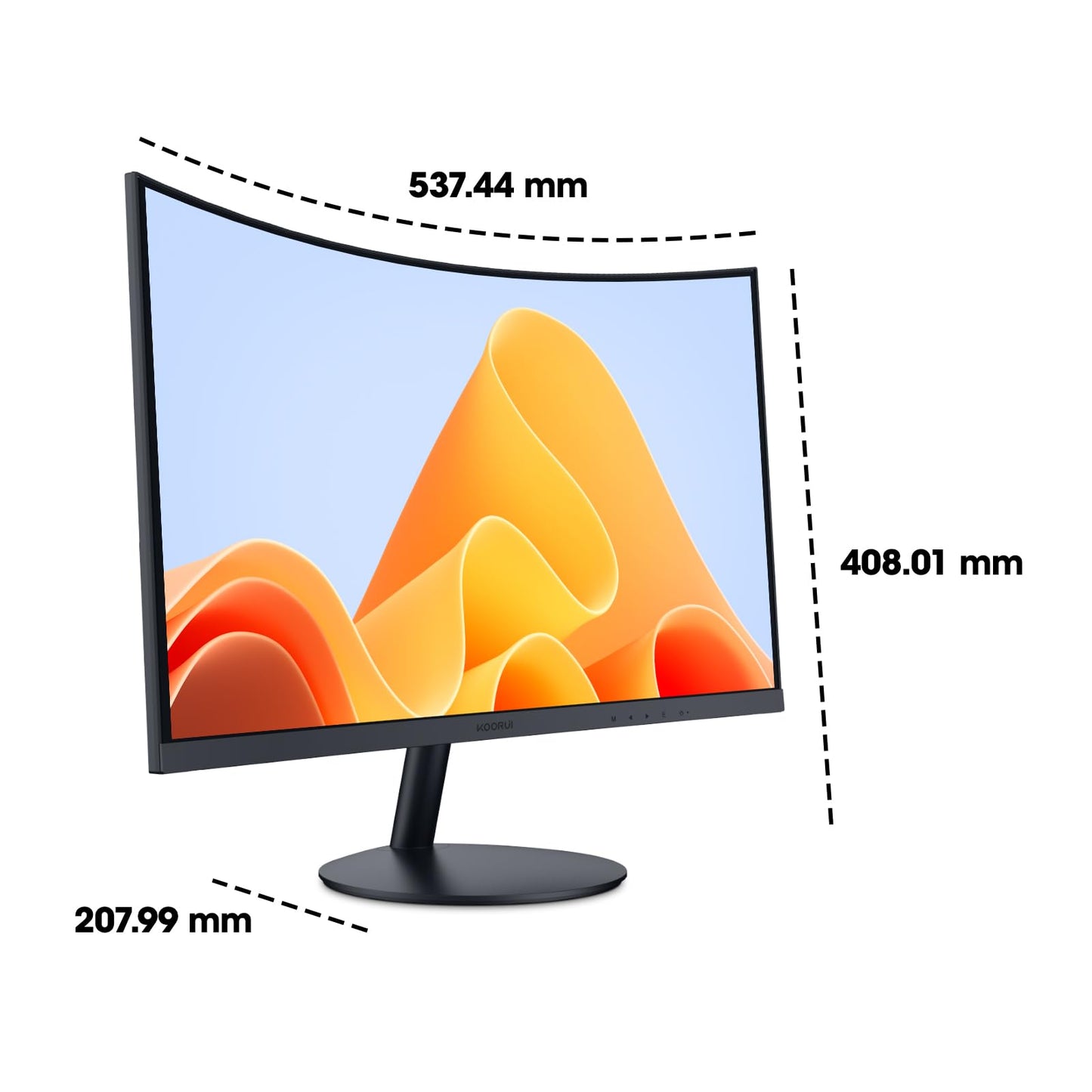 KOORUI 24 inch Curved Gaming Monitor 180Hz FHD 1080P Computer Monitor, 1ms 1500R Display, Adaptive Sync, FreeSync Premium, HDMI 2.0X2 & DP 1.2, VESA, Tilt, 24E6CA
