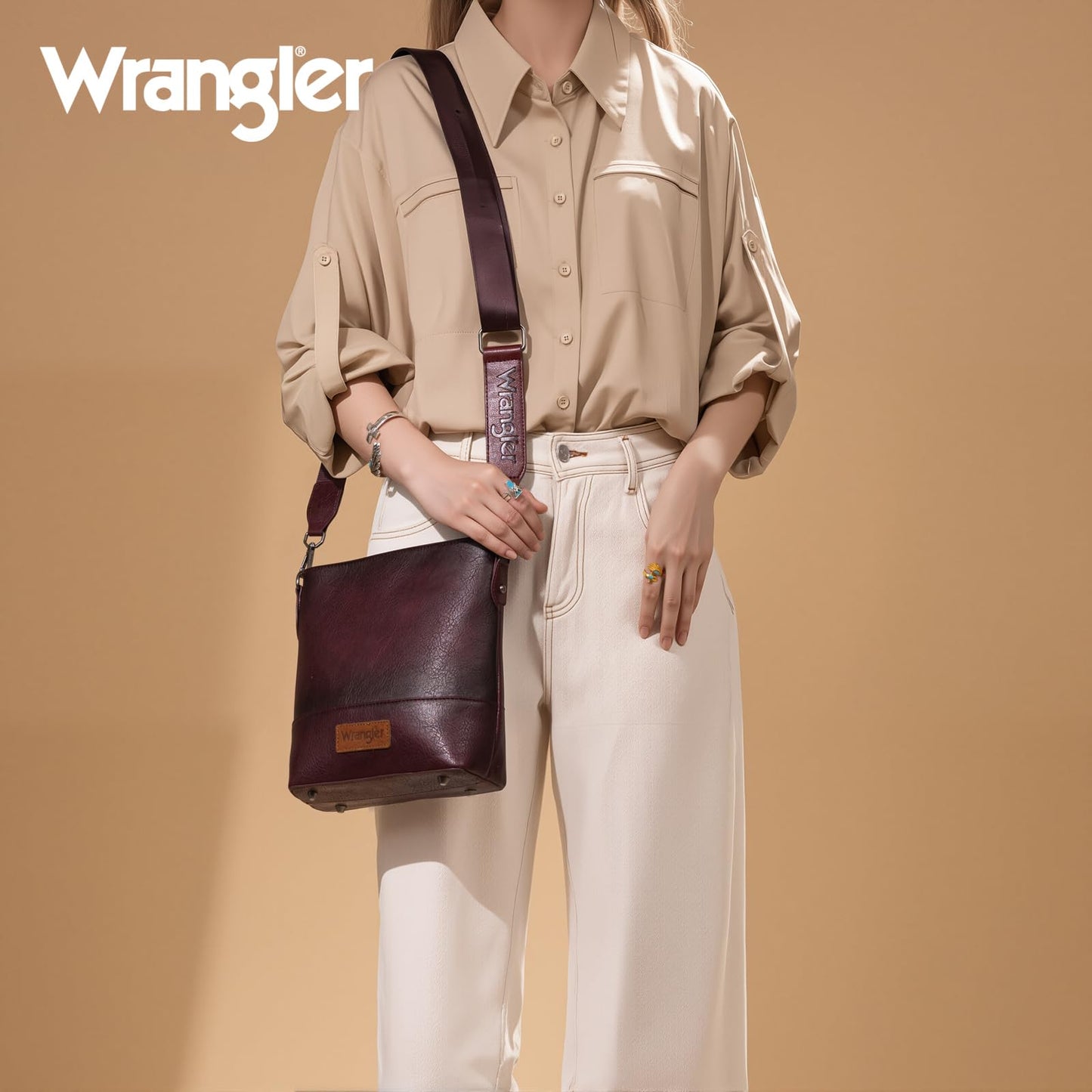 Wrangler Crossbody Purses for Women Two Tone Crossbody Bags Women Purses and Handbags