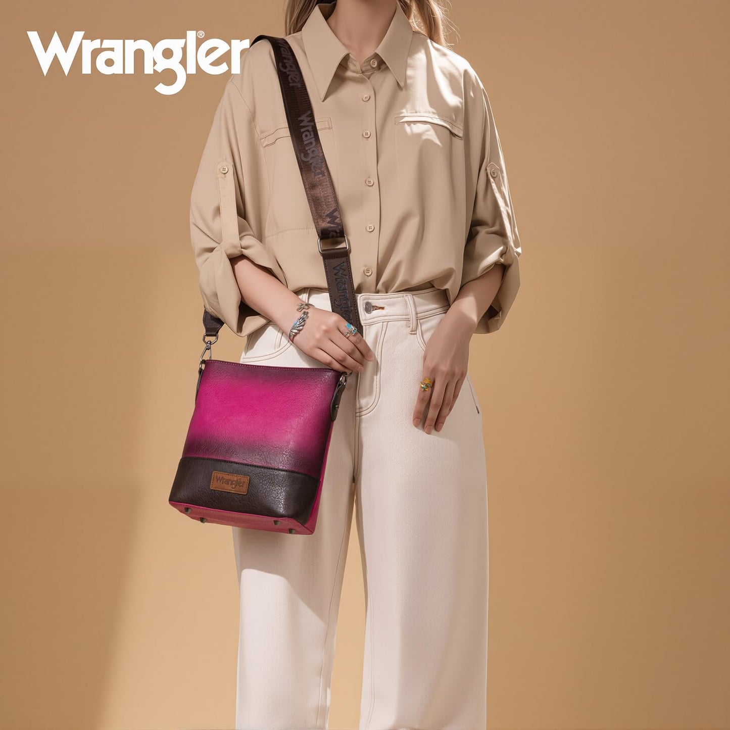 Wrangler Crossbody Purses for Women Two Tone Crossbody Bags Women Purses and Handbags