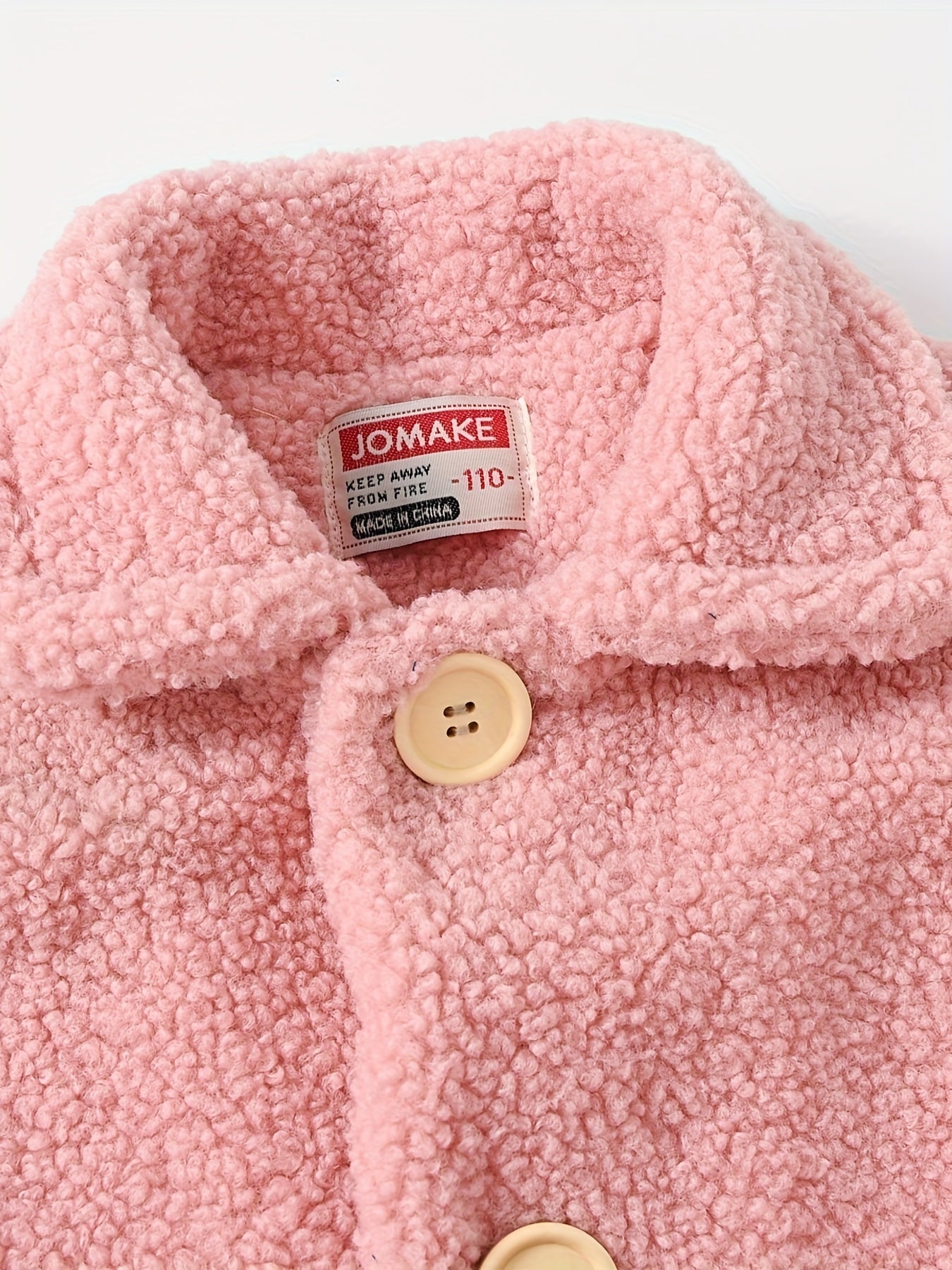 JOMAKE Girls' Winter Coat - Pastel Pink & Ombre Jacket with Button Front Closure, Soft Fleece-Lined Lapel Collar, Non-Stretchy Fabric for Everyday & Formal Events, Long Sleeve Casual Outerwear for School, Travel - Cute Korean
