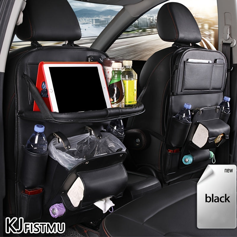 Large Multi-Function Folding Rear Seat Car Parts with Backrest Storage Trash Can, Notebook, Dining Table, and Tray