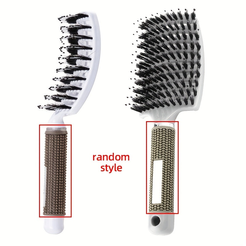 1pc Curved Vented Professional Detangling Hair Brush | Magic Scalp Massage Comb for Women, Ideal for Wet Curly Hair, Styling Tool, ABS Plastic Handle, Nylon Bristles - Perfect Christmas Gift for Friends/Relatives