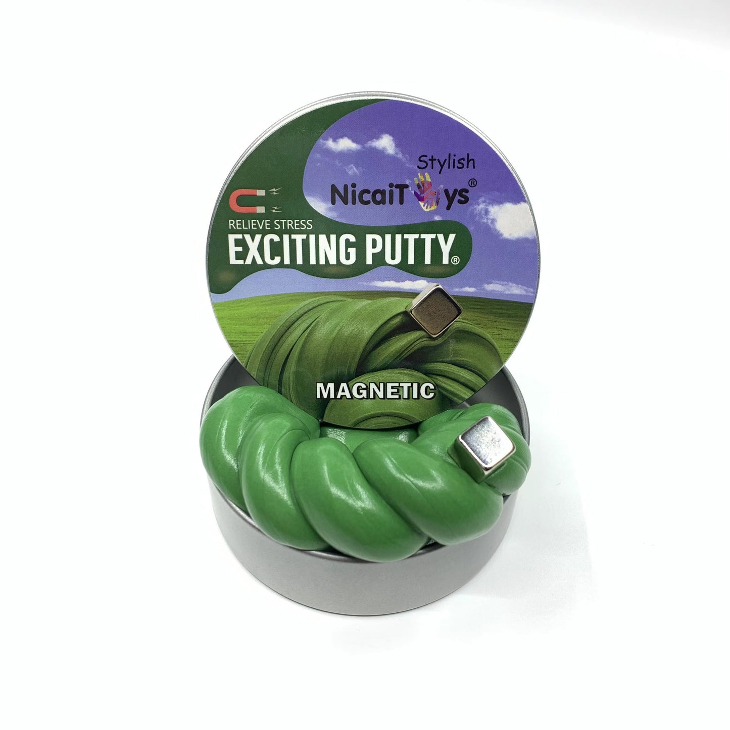 Magnetic Plasticine, Magnetic Bouncing Silicon Mud, Swallowing Magnet Mud, Children's Adult Creative Decompression Educational Toys, Halloween, Christmas and Thanksgiving Day gift