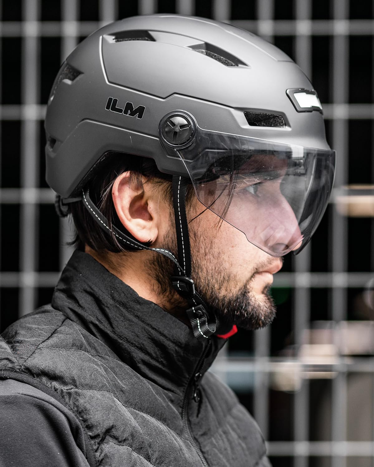 ILM Adult Bike Helmet with USB Rechargeable LED Front and Back Light Mountain&Road Bicycle Helmets for Men Women Removable Goggle Cycling Helmet E3-10L