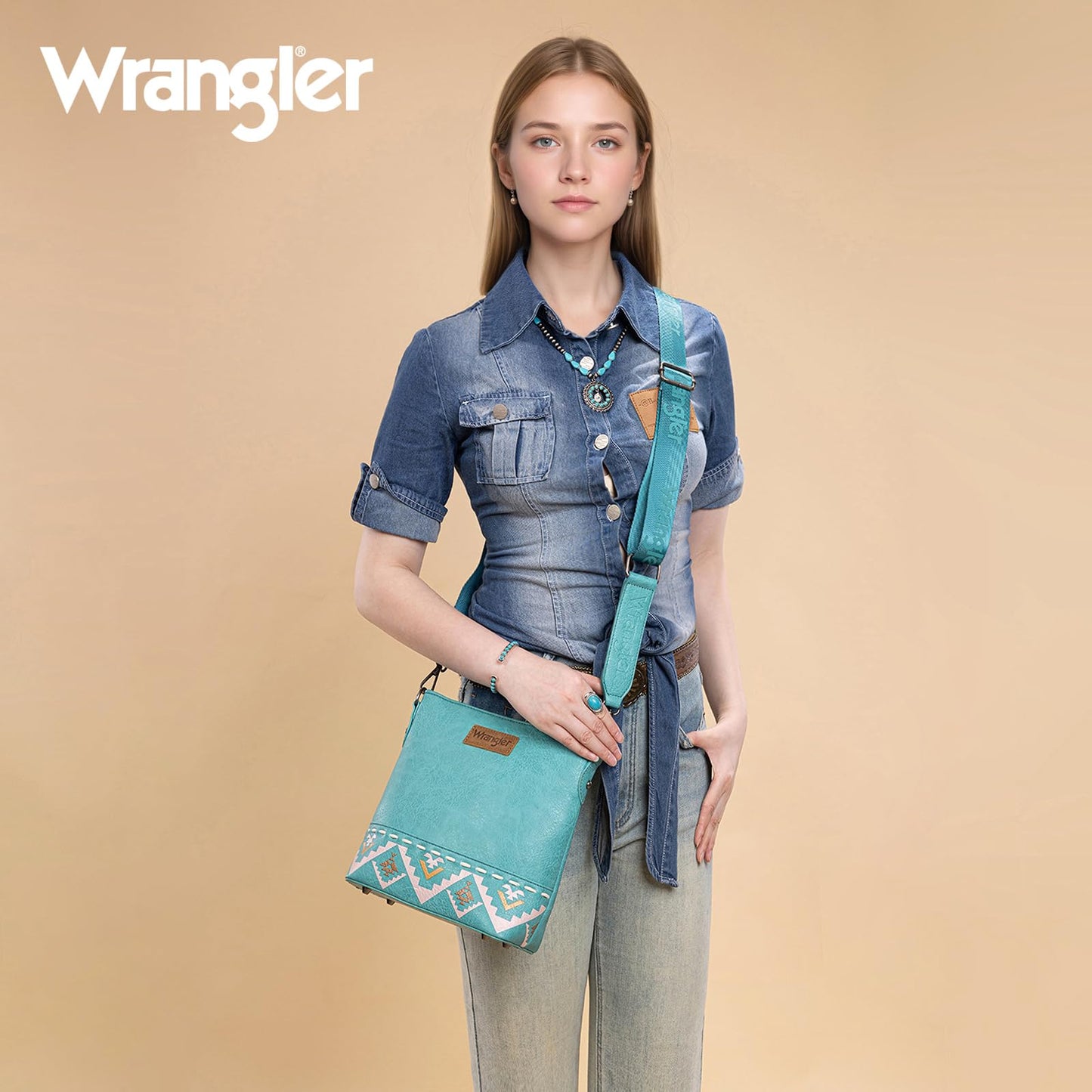 Wrangler Crossbody Purses for Women Two Tone Crossbody Bags Women Purses and Handbags