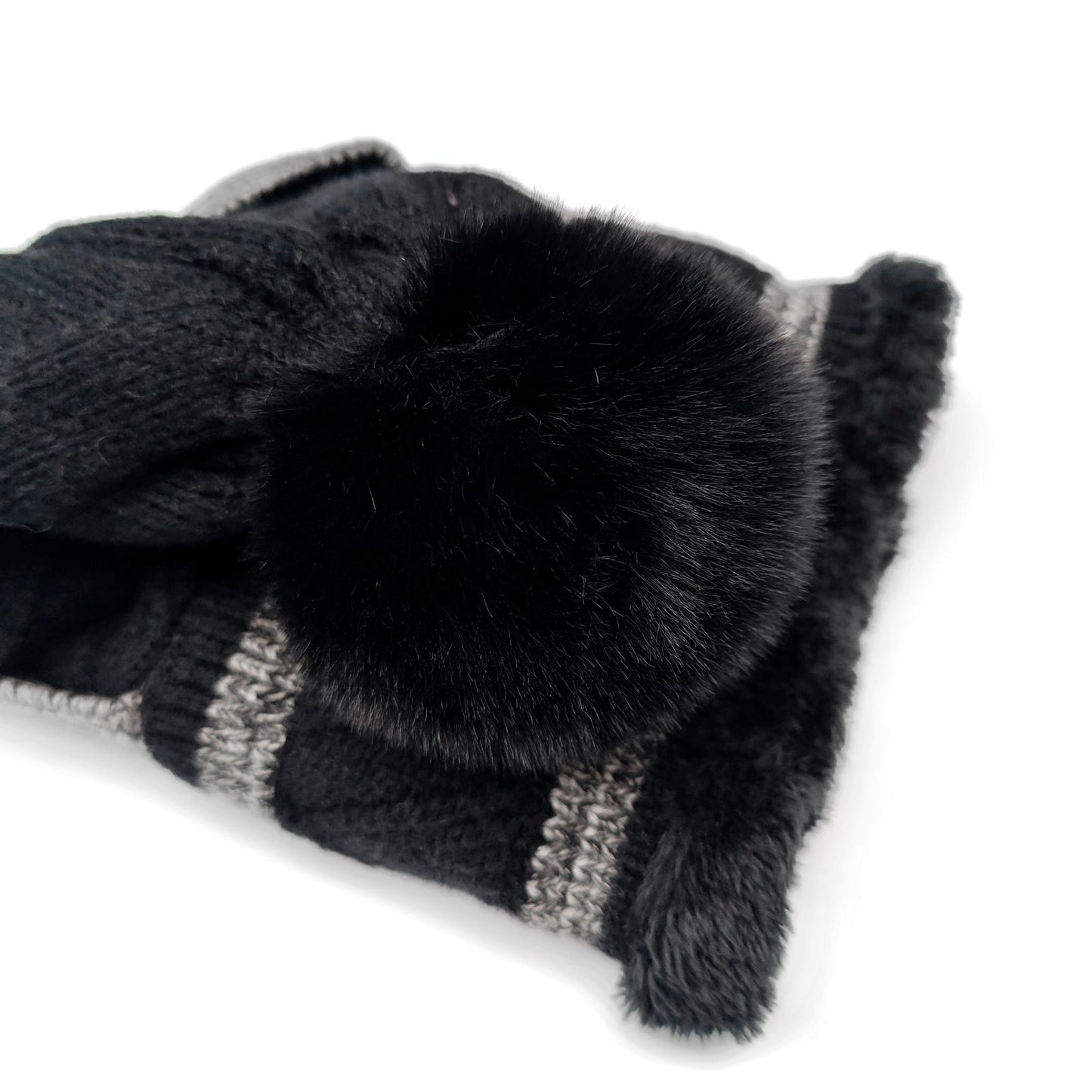 HUAMULAN Women Winter Beanie Hats One Piece Fleece Lined Knit Balaclavas Mask Set Skull Neck Circle Scarf Ski Snow Hat Pompom