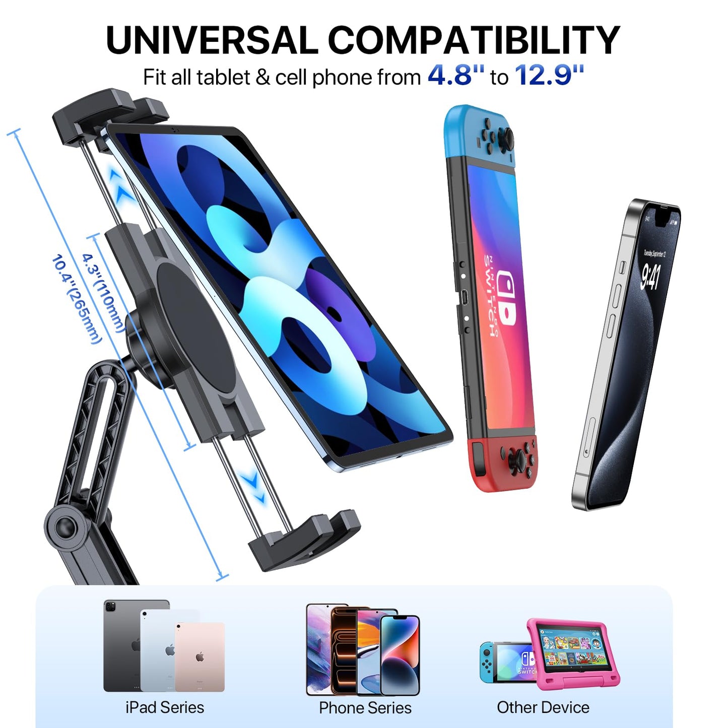 Miracase [Upgraded Version Cup Phone Holder for Car, Universal Adjustable Long Neck Car Phone Mount Cradle Friendly Compatible with iPhone Samsung Google and All 4.0-7.0 inches Smartphones