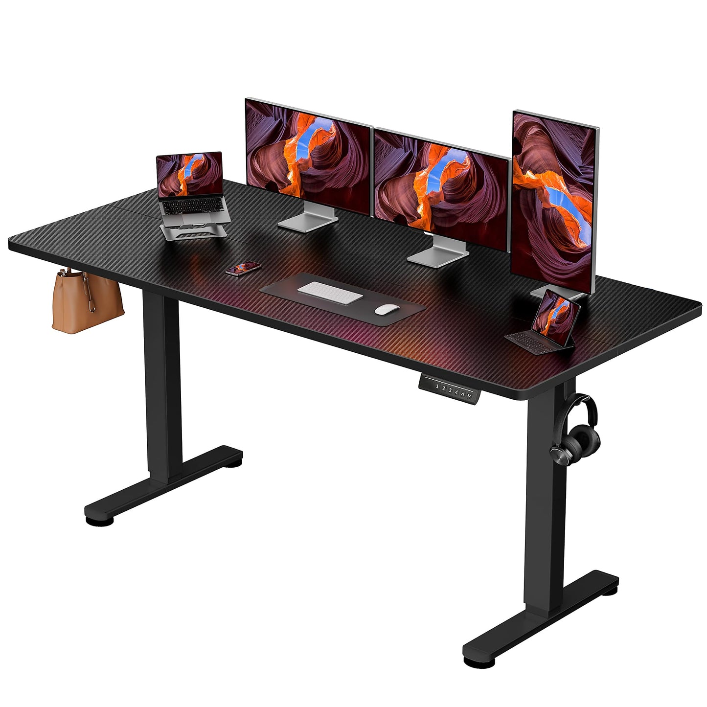 ErGear Height Adjustable Electric Standing Desk, 47.2 x 23.6 Inches Sit Stand up Desk, Memory Computer Home Office Desk (Black)