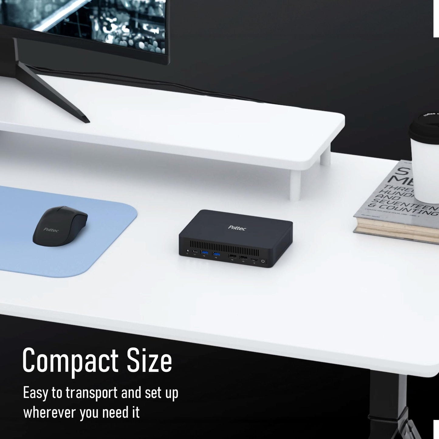 F9 Mini PC, Intel 13th Gen i5-13420H, 16GB DDR4 RAM, 512GB M.2 SSD, Support 8K, Triple Display, HDMI x1, DP x 1, USB3.2 x 4, USB2.0 x 2, Type-C x 1, 2.5GB LAN x 2, WiFi6/BT5.2