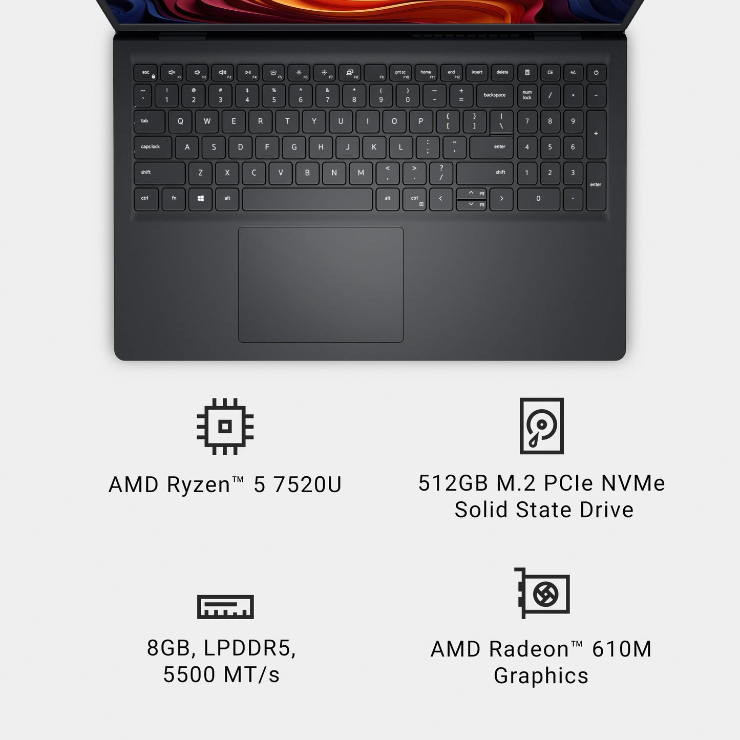 Dell 15 Laptop DC15250-15.6-inch FHD (1920x1080) 120Hz Display, Intel Core i5-1334U Processor, 16GB DDR4 RAM, 512GB SSD, Intel UHD Graphics, Windows 11 Home, Onsite Service - Platinum Silver