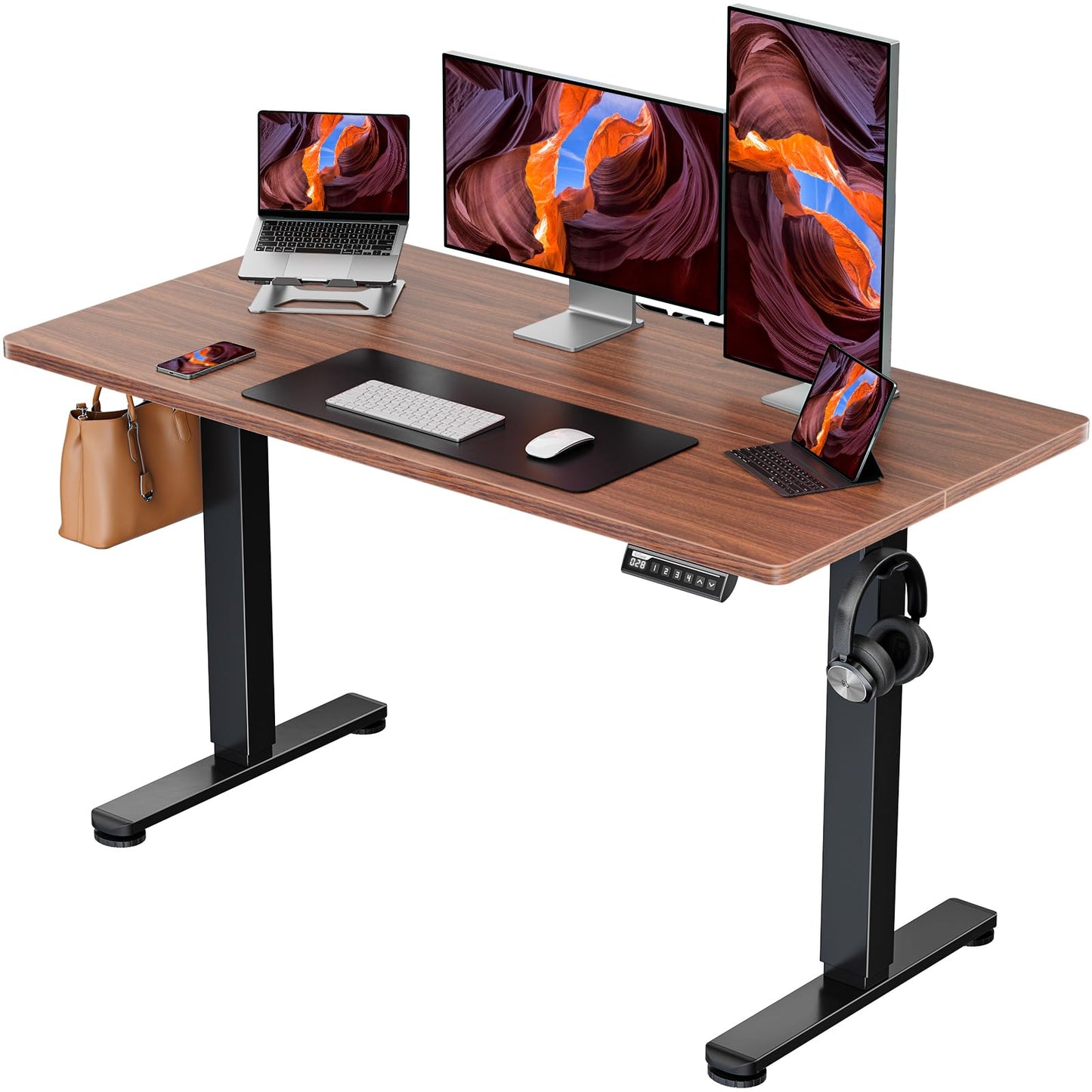 ErGear Height Adjustable Electric Standing Desk, 47.2 x 23.6 Inches Sit Stand up Desk, Memory Computer Home Office Desk (Black)