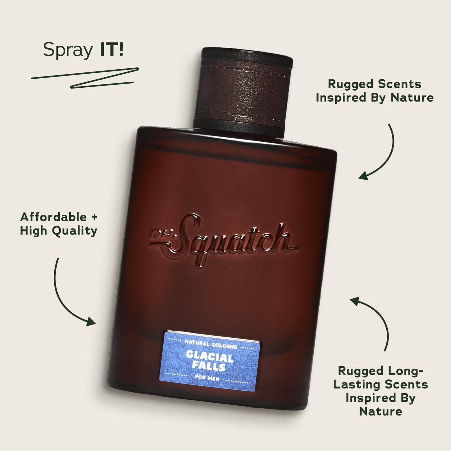 Dr. Squatch Natural Cologne for Men - Bergamot, Lavender, and Vanilla Fragrance Inspired by Coconut Castaway - Sustainably-Sourced Ingredients - Castaway Cove Cologne (1.7 fl oz)
