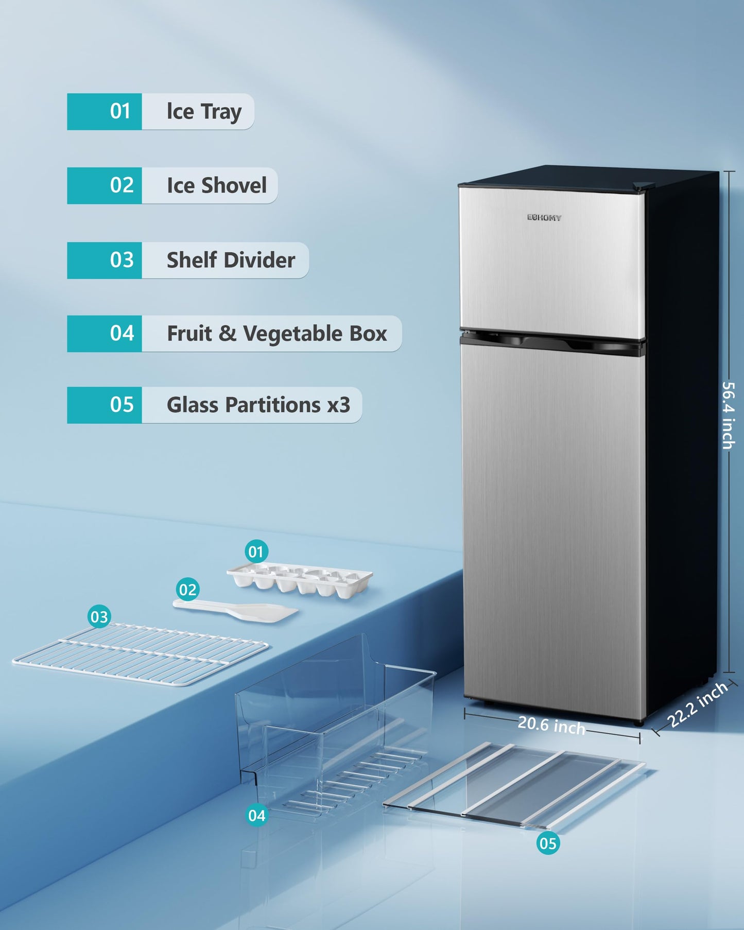 EUHOMY 3.2 Cu.Ft Mini Fridge with Freezer, Single Door Compact Refrigerator, Adjustable Thermostat, Mini Refrigerator Energy Saving, Mini fridge for Bedroom, Dorm, Office, Black