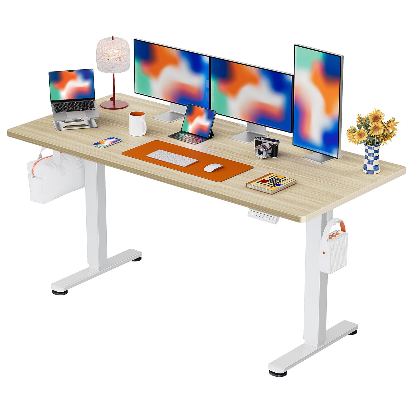 ErGear Height Adjustable Electric Standing Desk, 47.2 x 23.6 Inches Sit Stand up Desk, Memory Computer Home Office Desk (Black)