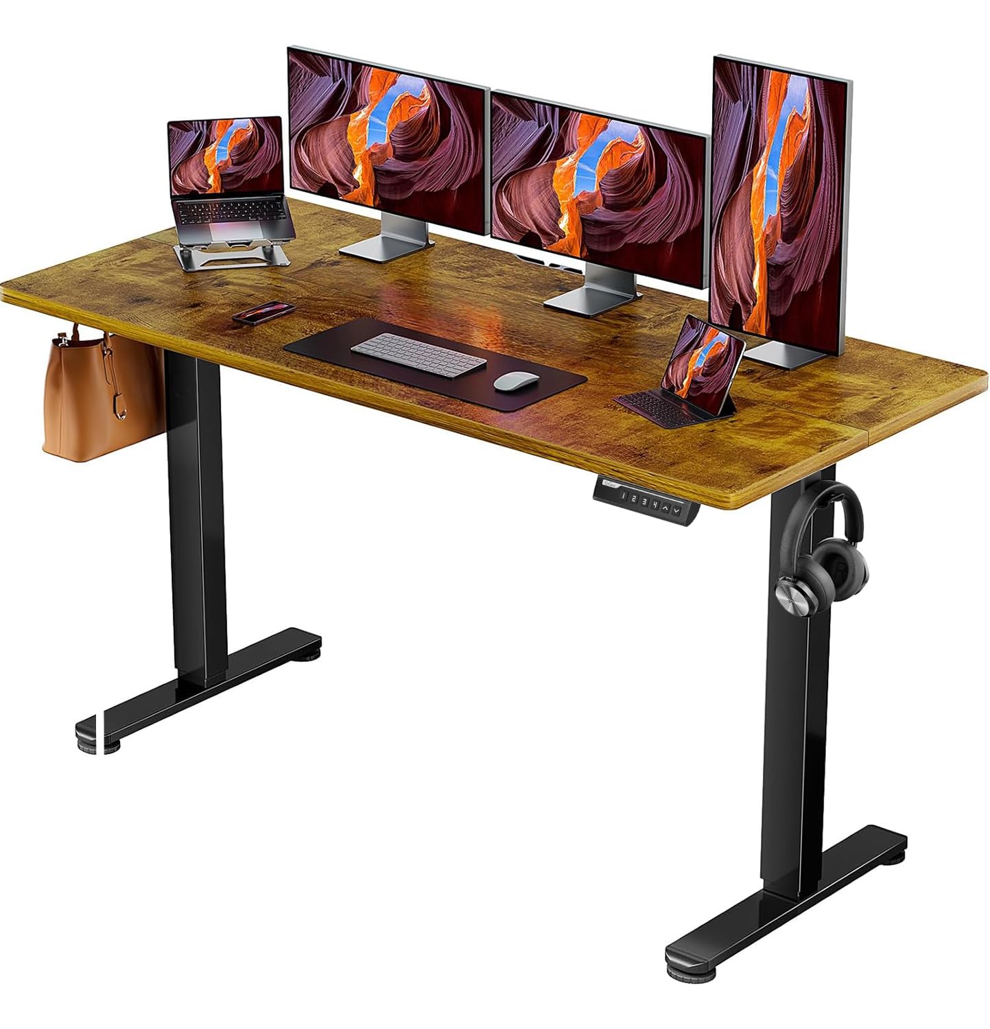 ErGear Height Adjustable Electric Standing Desk, 47.2 x 23.6 Inches Sit Stand up Desk, Memory Computer Home Office Desk (Black)