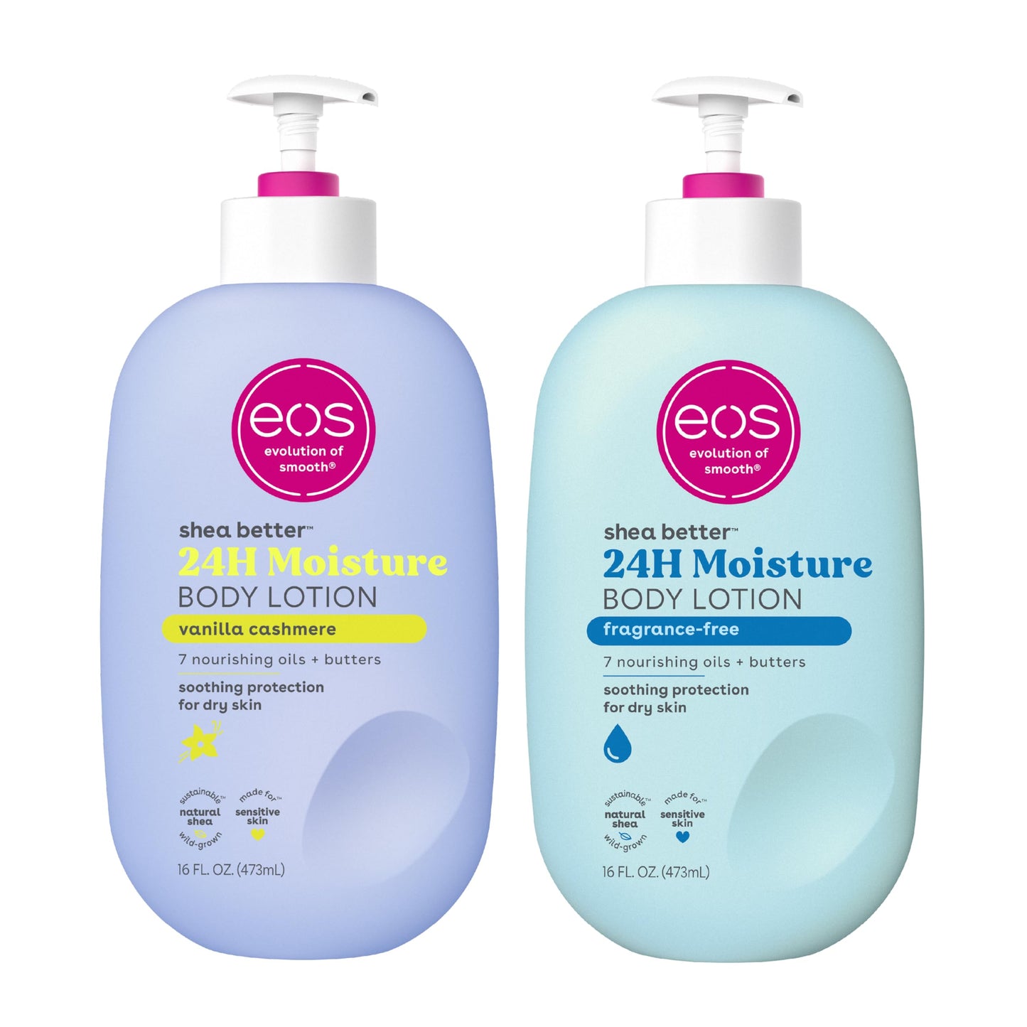 eos Shea Better Body Lotion, Fresh & Cozy, 24-Hour Moisture Skin Care, Lightweight & Non-Greasy, Natural Shea, Vegan, 16 fl oz