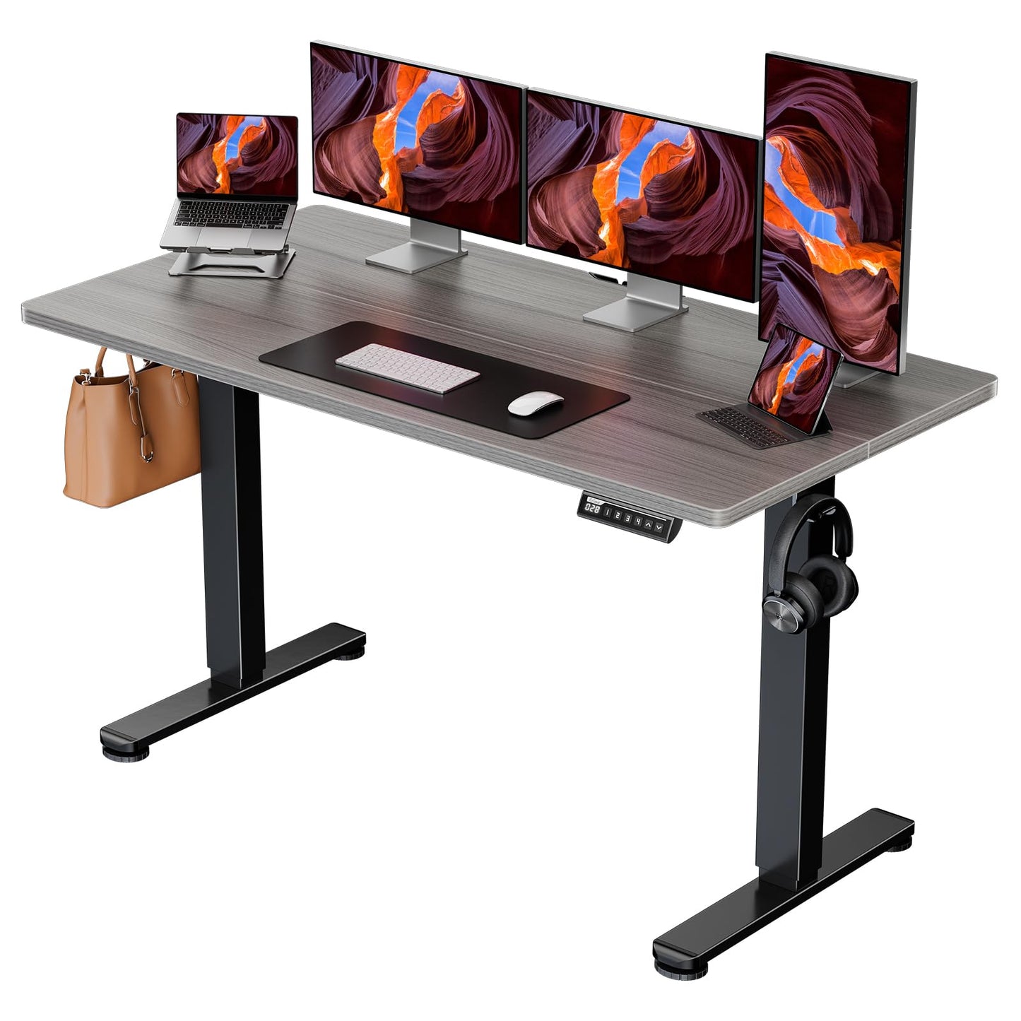 ErGear Height Adjustable Electric Standing Desk, 47.2 x 23.6 Inches Sit Stand up Desk, Memory Computer Home Office Desk (Black)