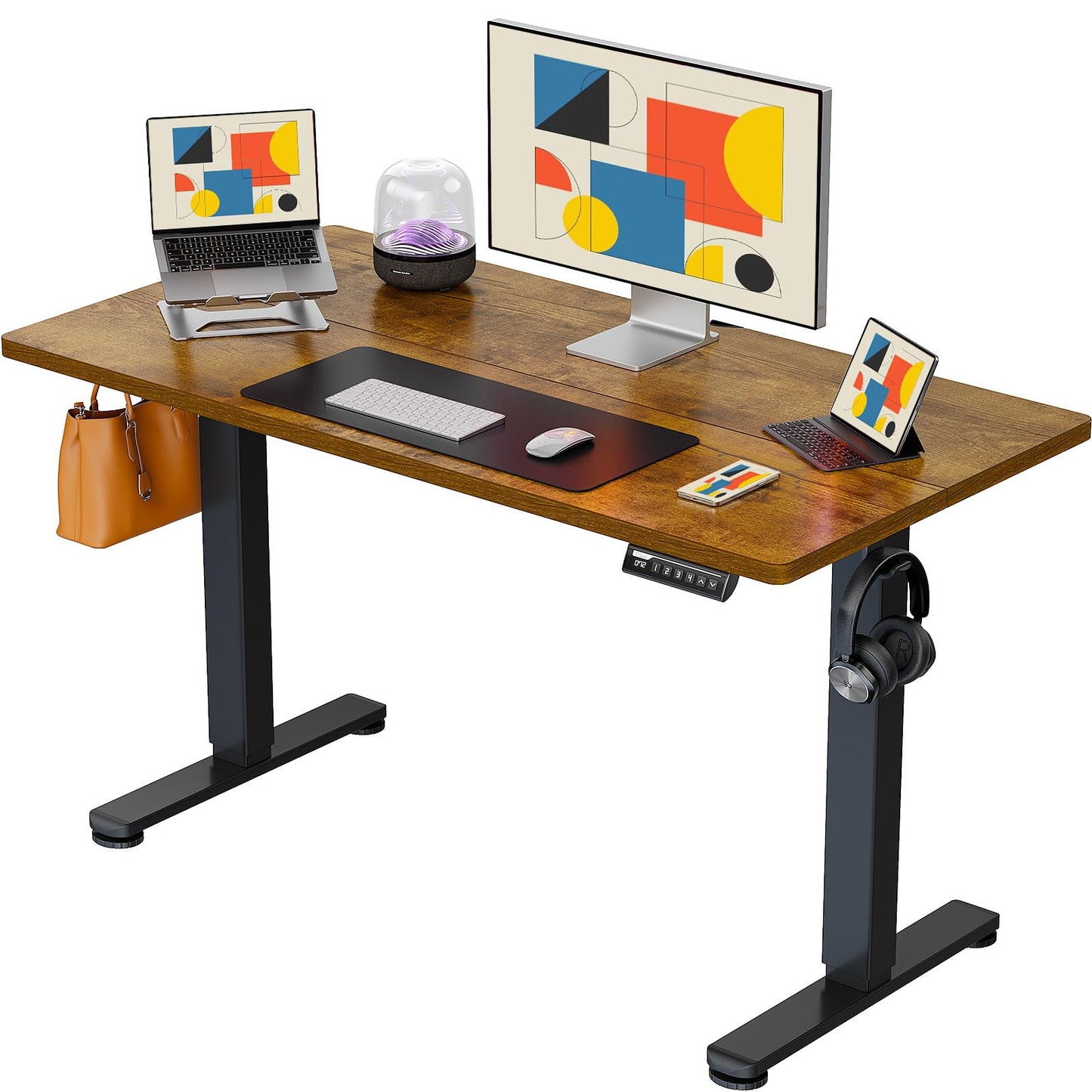 ErGear Height Adjustable Electric Standing Desk, 47.2 x 23.6 Inches Sit Stand up Desk, Memory Computer Home Office Desk (Black)