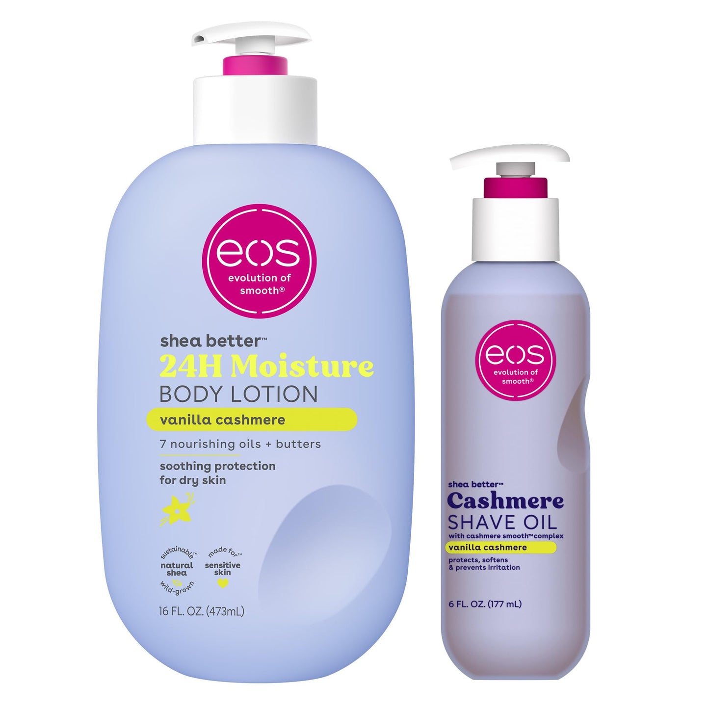 eos Shea Better Body Lotion, Fresh & Cozy, 24-Hour Moisture Skin Care, Lightweight & Non-Greasy, Natural Shea, Vegan, 16 fl oz