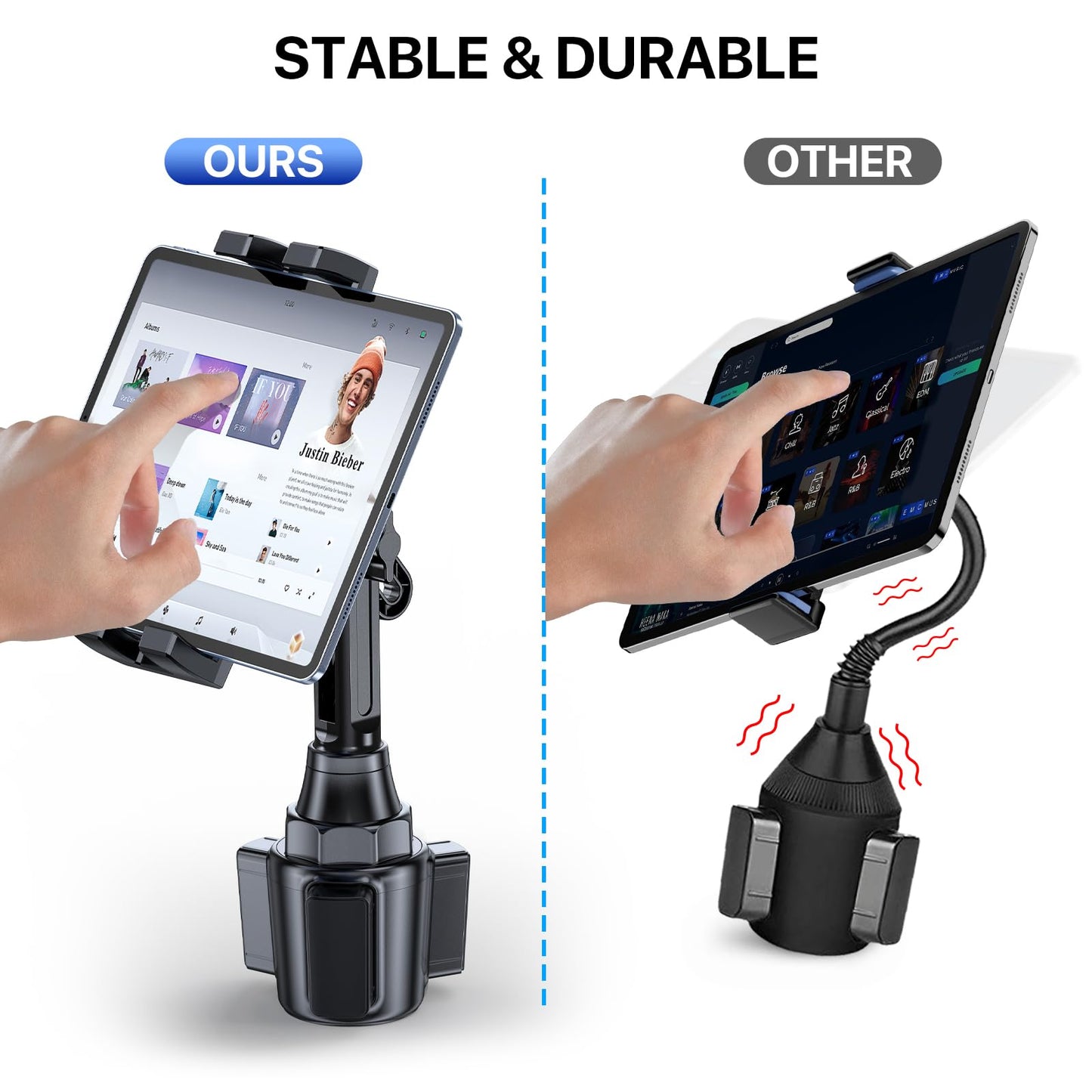 Miracase [Upgraded Version Cup Phone Holder for Car, Universal Adjustable Long Neck Car Phone Mount Cradle Friendly Compatible with iPhone Samsung Google and All 4.0-7.0 inches Smartphones