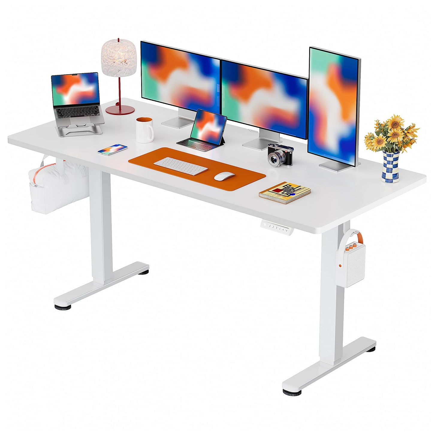 ErGear Height Adjustable Electric Standing Desk, 47.2 x 23.6 Inches Sit Stand up Desk, Memory Computer Home Office Desk (Black)