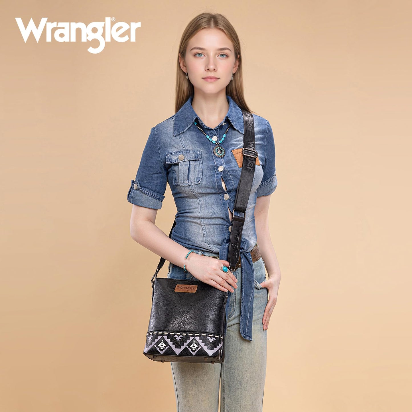 Wrangler Crossbody Purses for Women Two Tone Crossbody Bags Women Purses and Handbags
