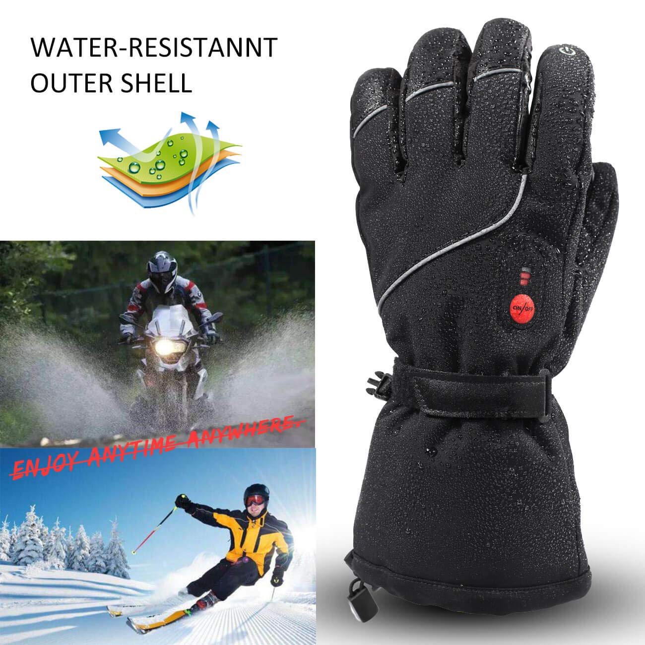 SAVIOR HEAT Heated Gloves, Unisex Rechargeable Battery Powered Electric Heating Glove for Winter Outdoor
