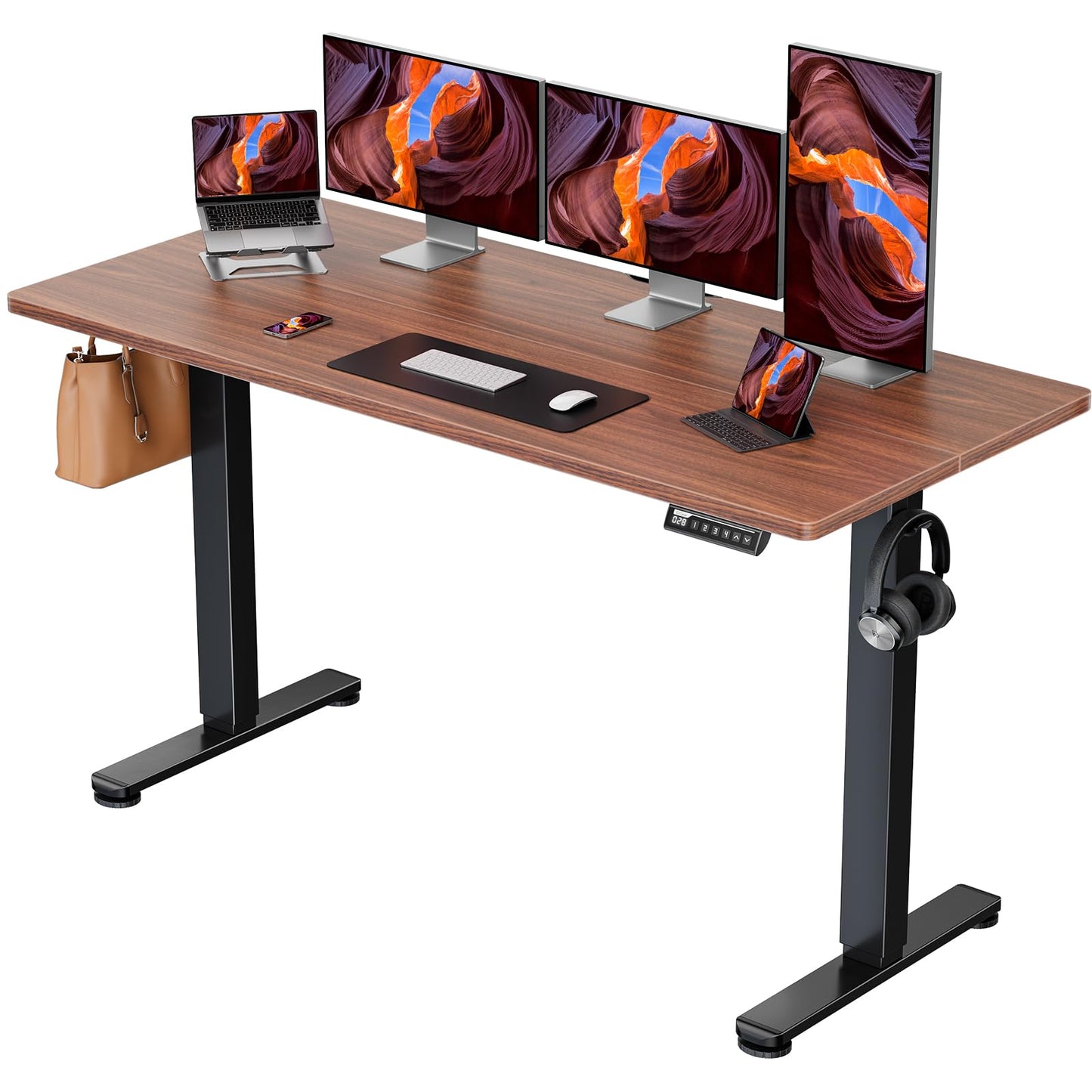 ErGear Height Adjustable Electric Standing Desk, 47.2 x 23.6 Inches Sit Stand up Desk, Memory Computer Home Office Desk (Black)
