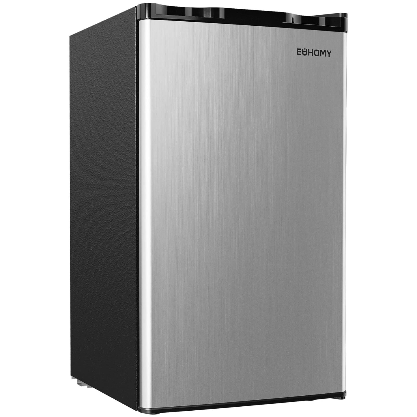 EUHOMY 3.2 Cu.Ft Mini Fridge with Freezer, Single Door Compact Refrigerator, Adjustable Thermostat, Mini Refrigerator Energy Saving, Mini fridge for Bedroom, Dorm, Office, Black