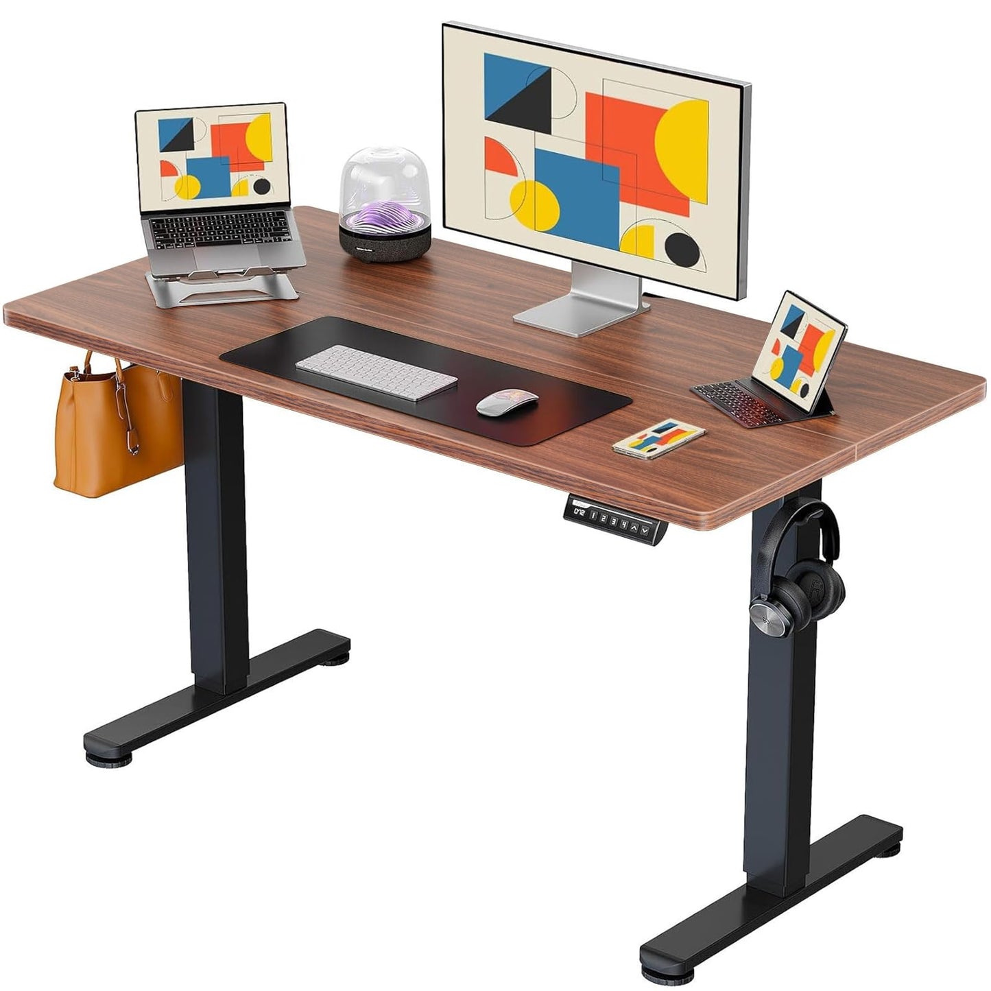 ErGear Height Adjustable Electric Standing Desk, 47.2 x 23.6 Inches Sit Stand up Desk, Memory Computer Home Office Desk (Black)