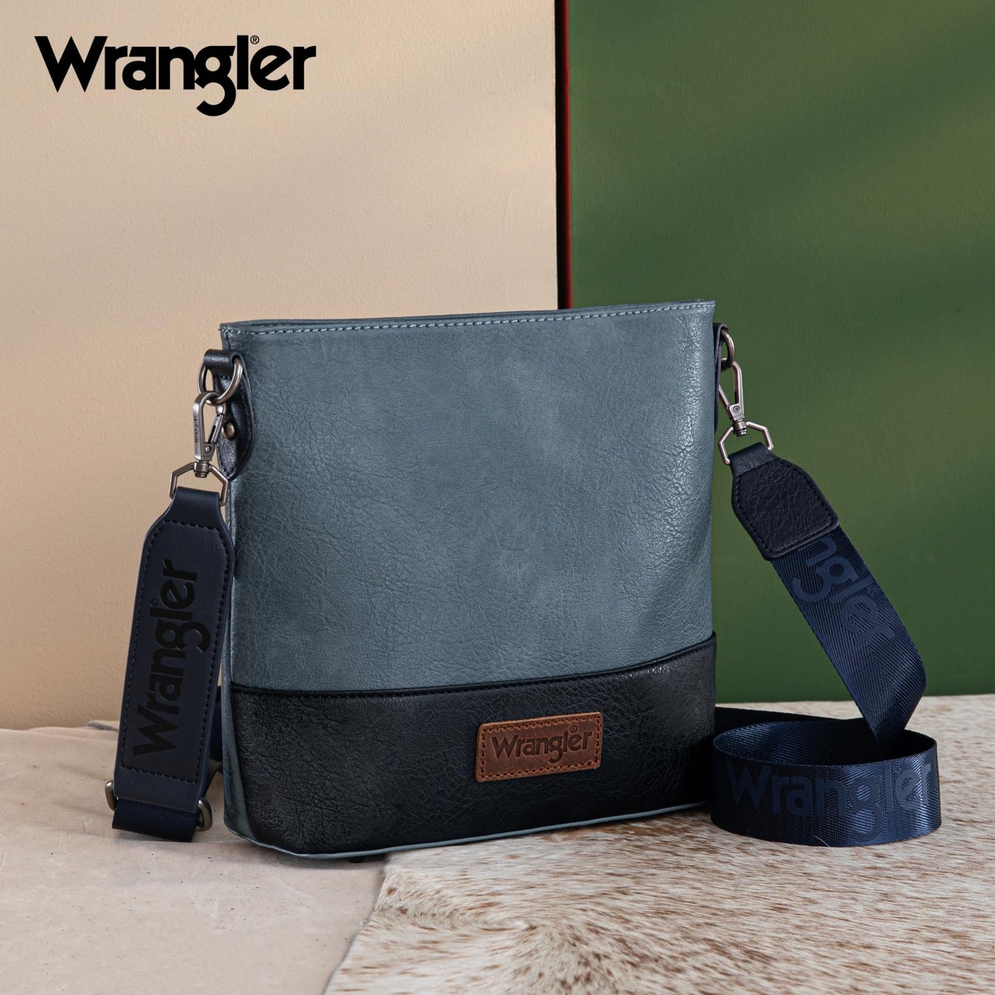 Wrangler Crossbody Purses for Women Two Tone Crossbody Bags Women Purses and Handbags