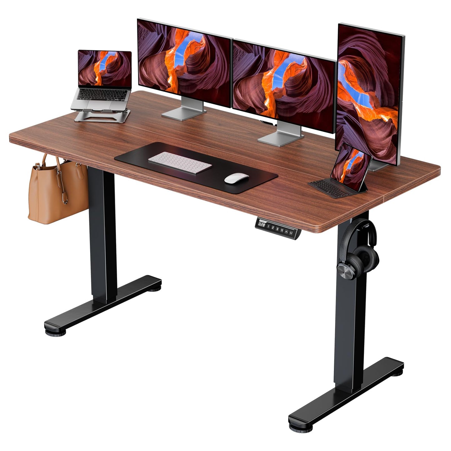 ErGear Height Adjustable Electric Standing Desk, 47.2 x 23.6 Inches Sit Stand up Desk, Memory Computer Home Office Desk (Black)