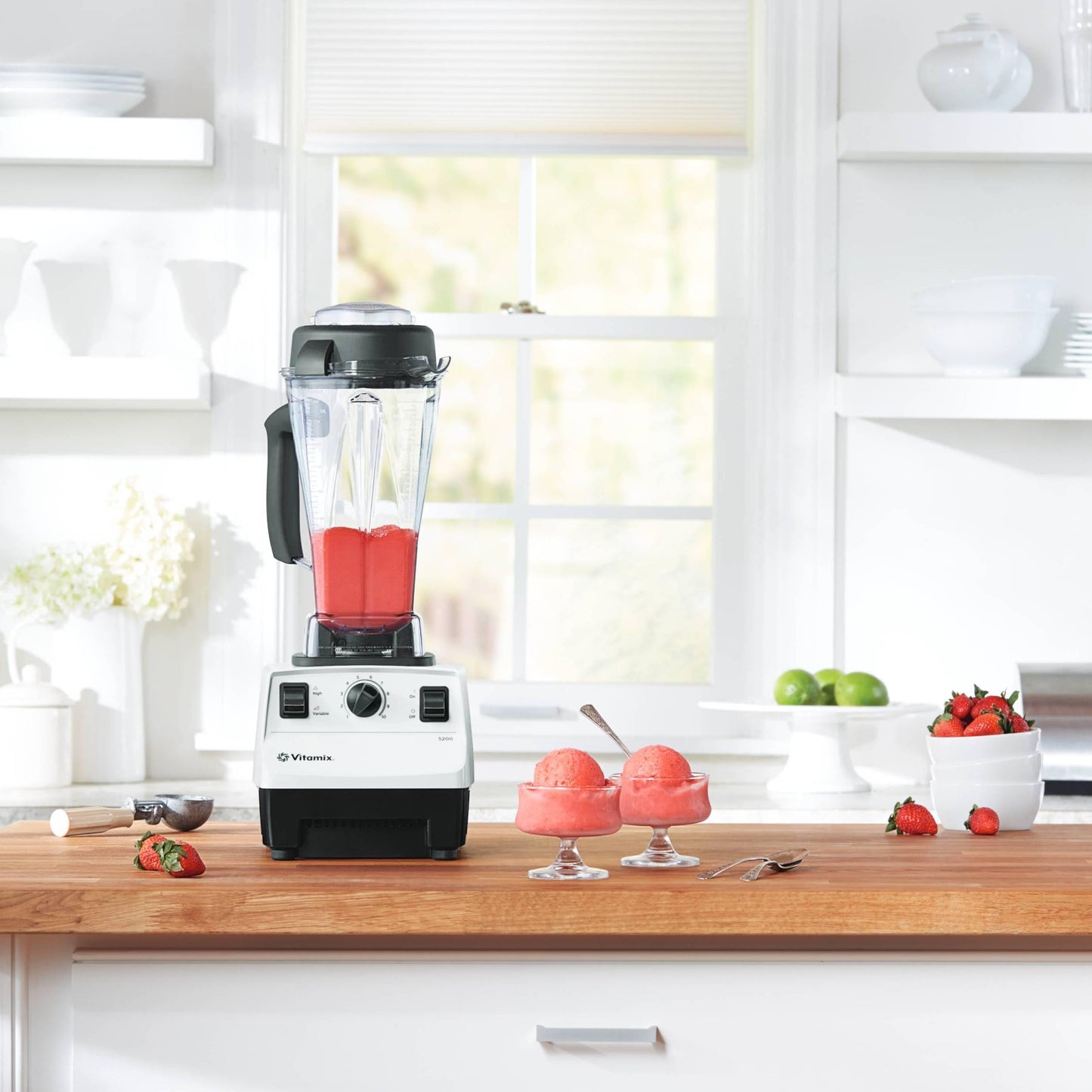 Vitamix 5200 Blender, Professional-Grade Blender for Smoothies, Soups, Ice Cream and More, Stainless-Steel Blades, Self-Cleaning Kitchen Appliance, 64 Oz Container, Black