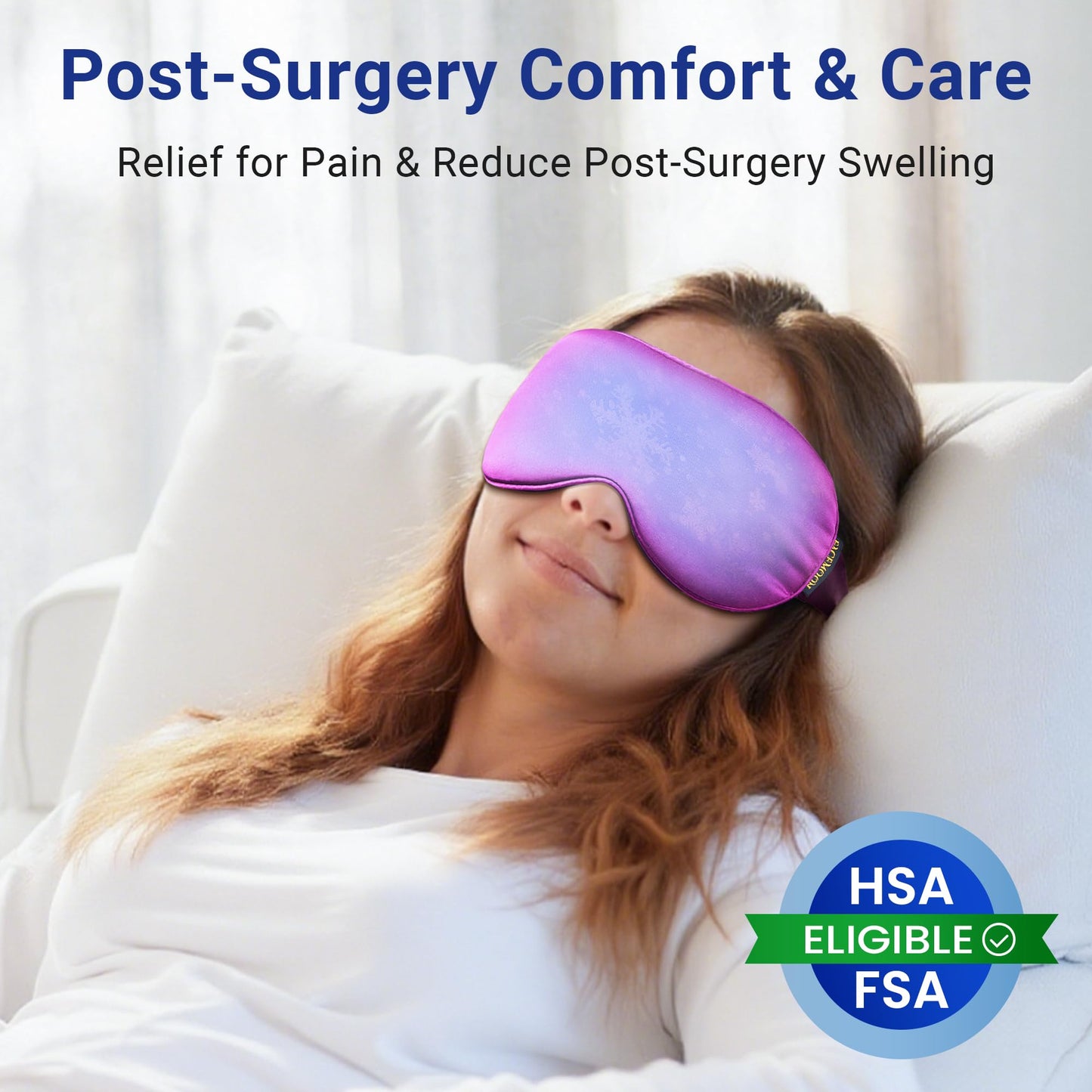 Cooling Eye Mask for Puffy Eyes: Fsa Eligible Items Hsa, Migraines Headache Fast Relief After Surgery Care Cold Compress, Reusable Face Ice Pack Gel Sleep Mask for Dark Circles, Relaxing Gifts(Purple)