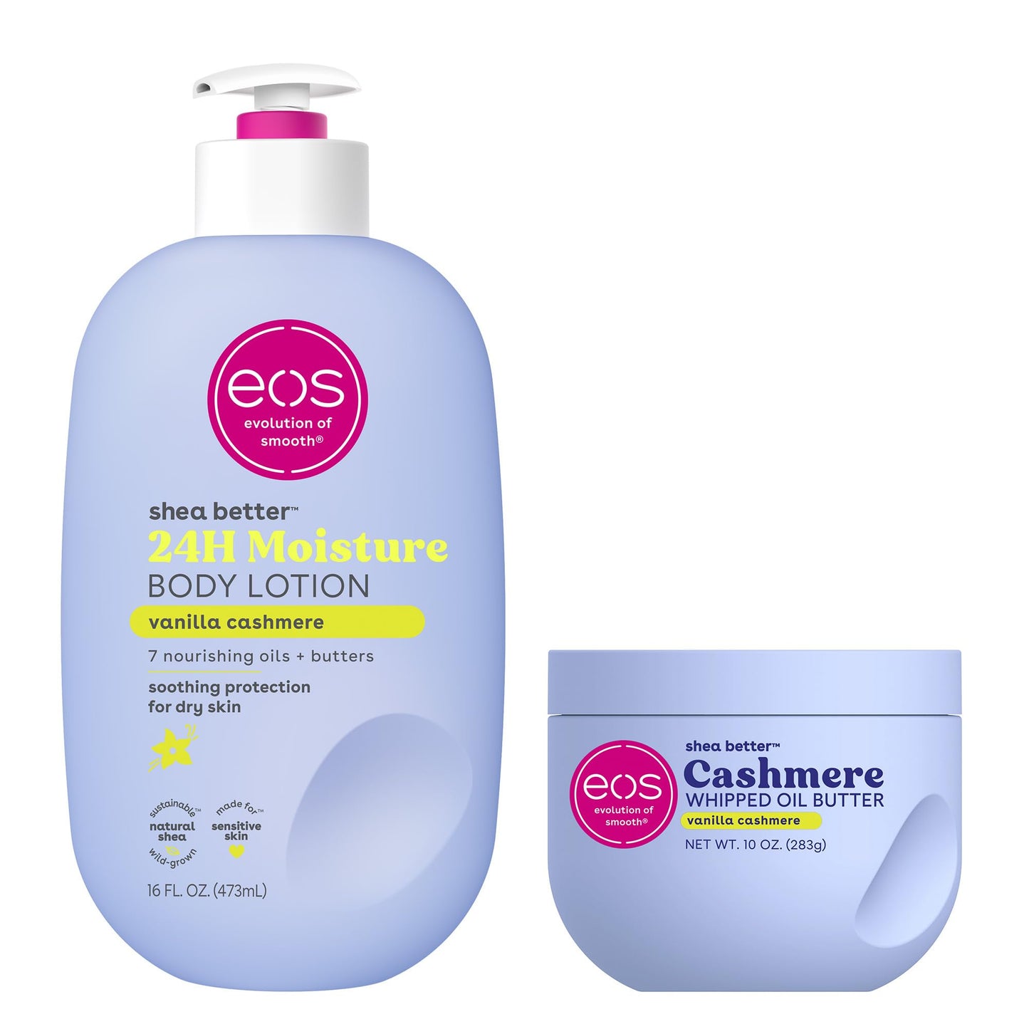 eos Shea Better Body Lotion, Fresh & Cozy, 24-Hour Moisture Skin Care, Lightweight & Non-Greasy, Natural Shea, Vegan, 16 fl oz