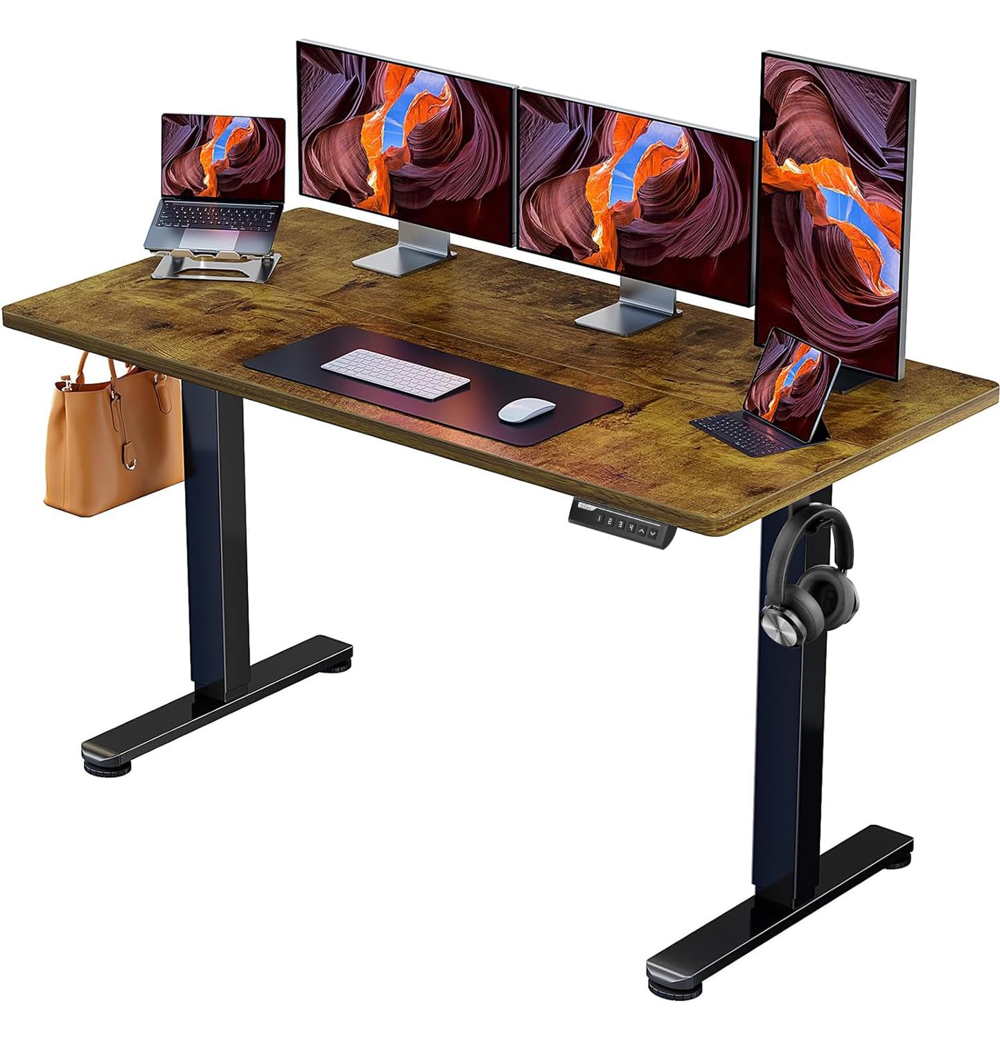 ErGear Height Adjustable Electric Standing Desk, 47.2 x 23.6 Inches Sit Stand up Desk, Memory Computer Home Office Desk (Black)