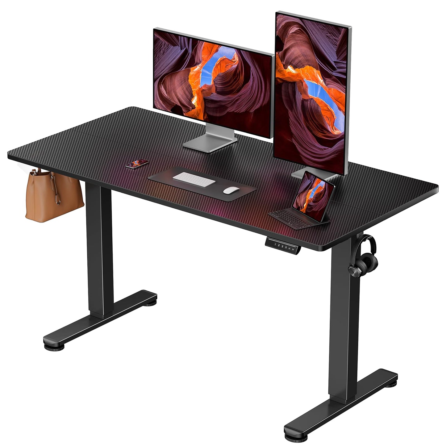 ErGear Height Adjustable Electric Standing Desk, 47.2 x 23.6 Inches Sit Stand up Desk, Memory Computer Home Office Desk (Black)