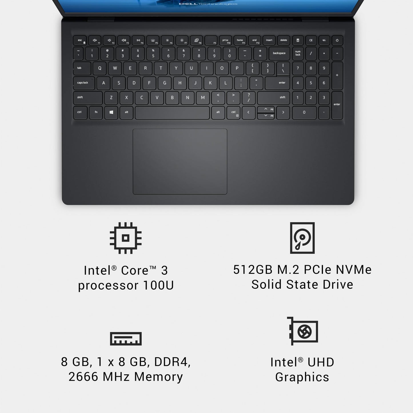 Dell 15 Laptop DC15250-15.6-inch FHD (1920x1080) 120Hz Display, Intel Core i5-1334U Processor, 16GB DDR4 RAM, 512GB SSD, Intel UHD Graphics, Windows 11 Home, Onsite Service - Platinum Silver