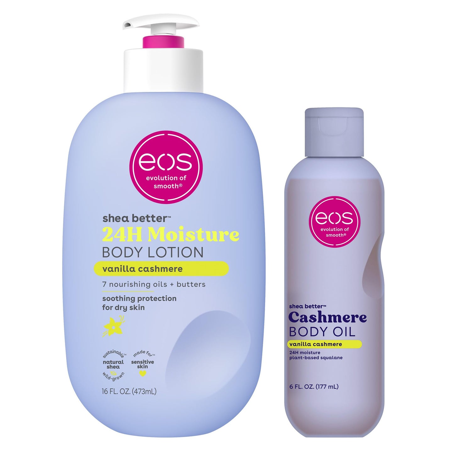 eos Shea Better Body Lotion, Fresh & Cozy, 24-Hour Moisture Skin Care, Lightweight & Non-Greasy, Natural Shea, Vegan, 16 fl oz