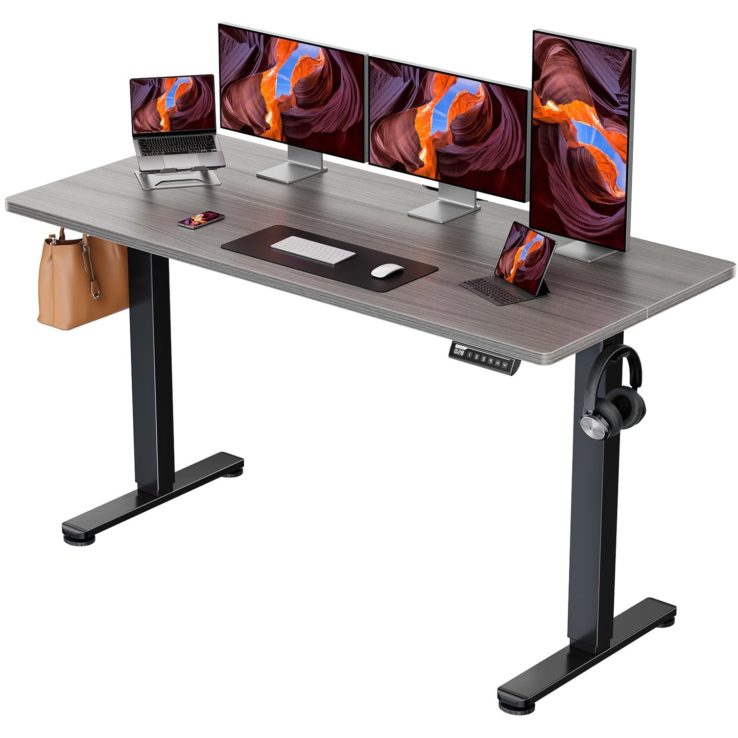 ErGear Height Adjustable Electric Standing Desk, 47.2 x 23.6 Inches Sit Stand up Desk, Memory Computer Home Office Desk (Black)