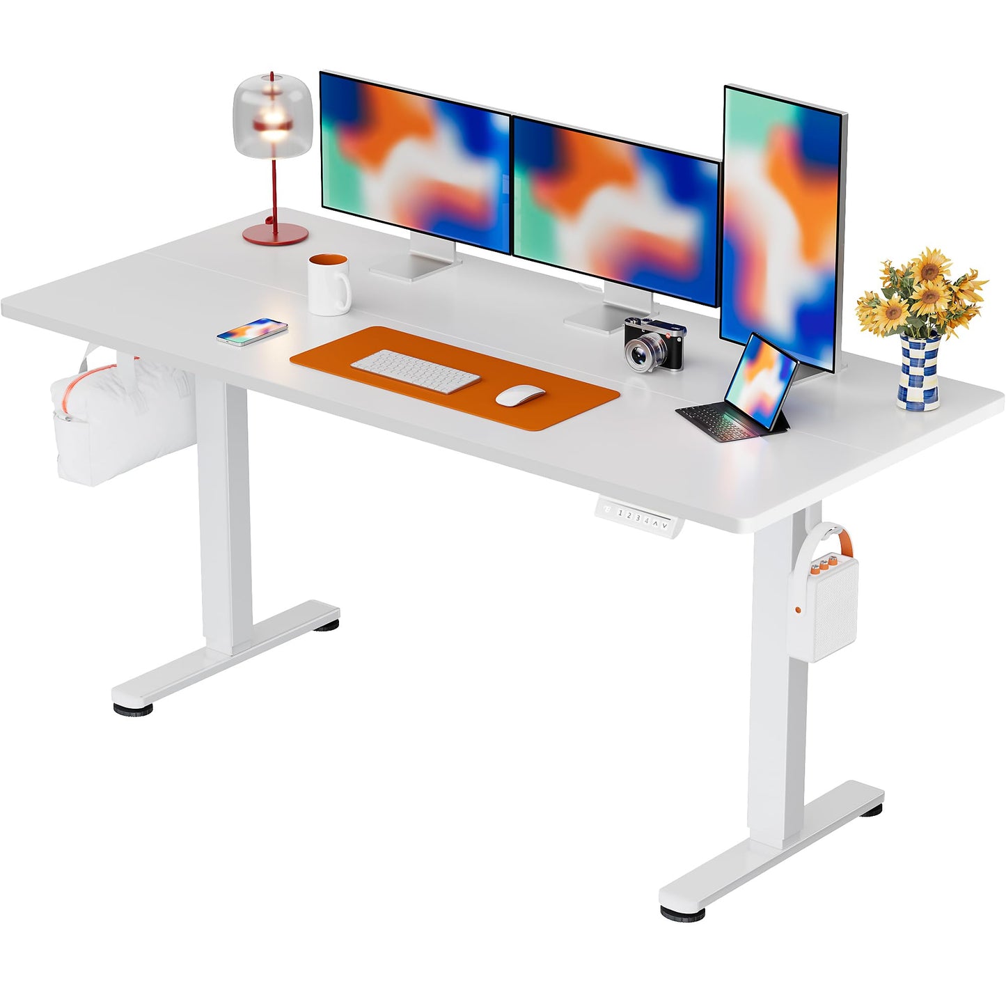 ErGear Height Adjustable Electric Standing Desk, 47.2 x 23.6 Inches Sit Stand up Desk, Memory Computer Home Office Desk (Black)