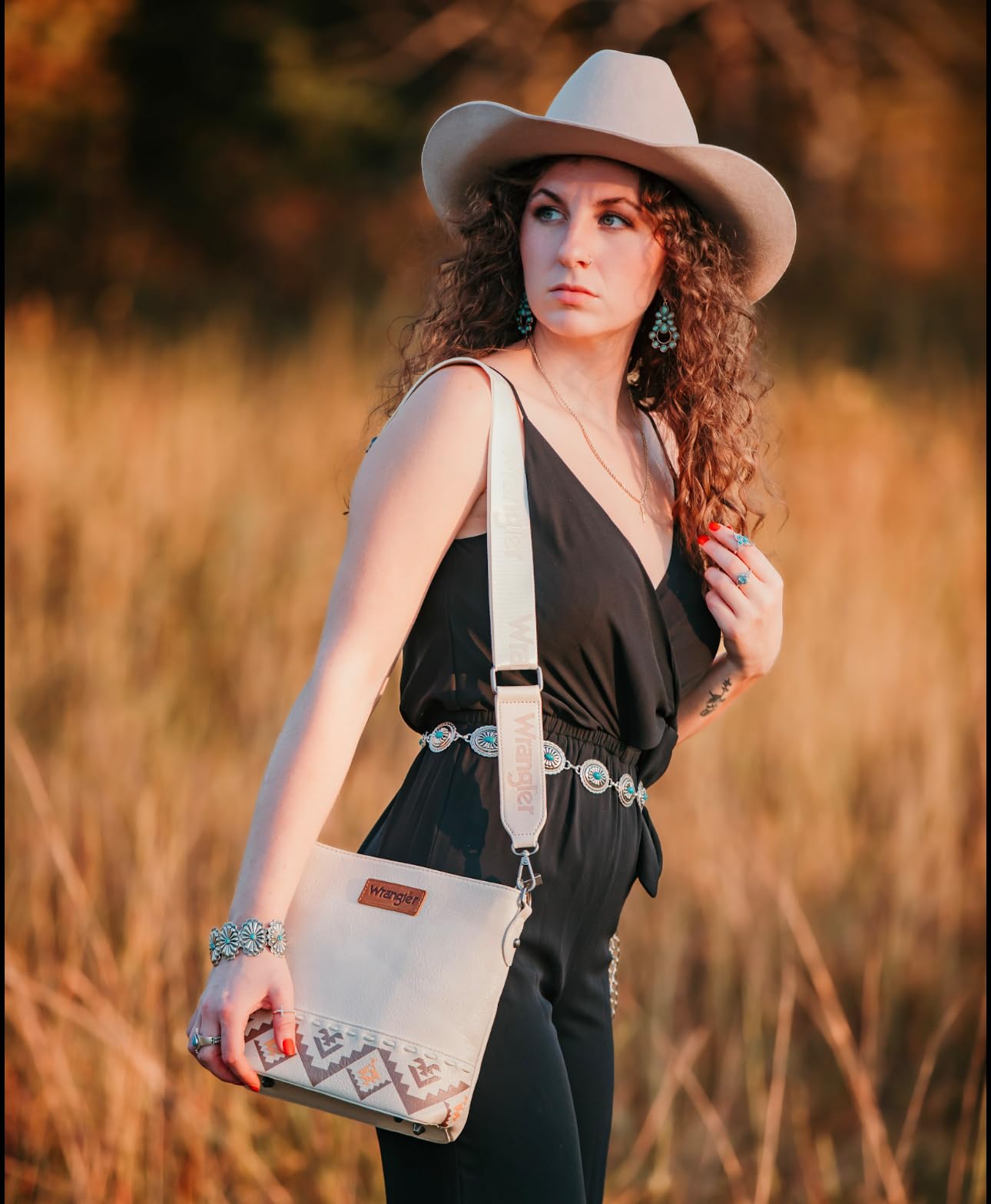 Wrangler Crossbody Purses for Women Two Tone Crossbody Bags Women Purses and Handbags