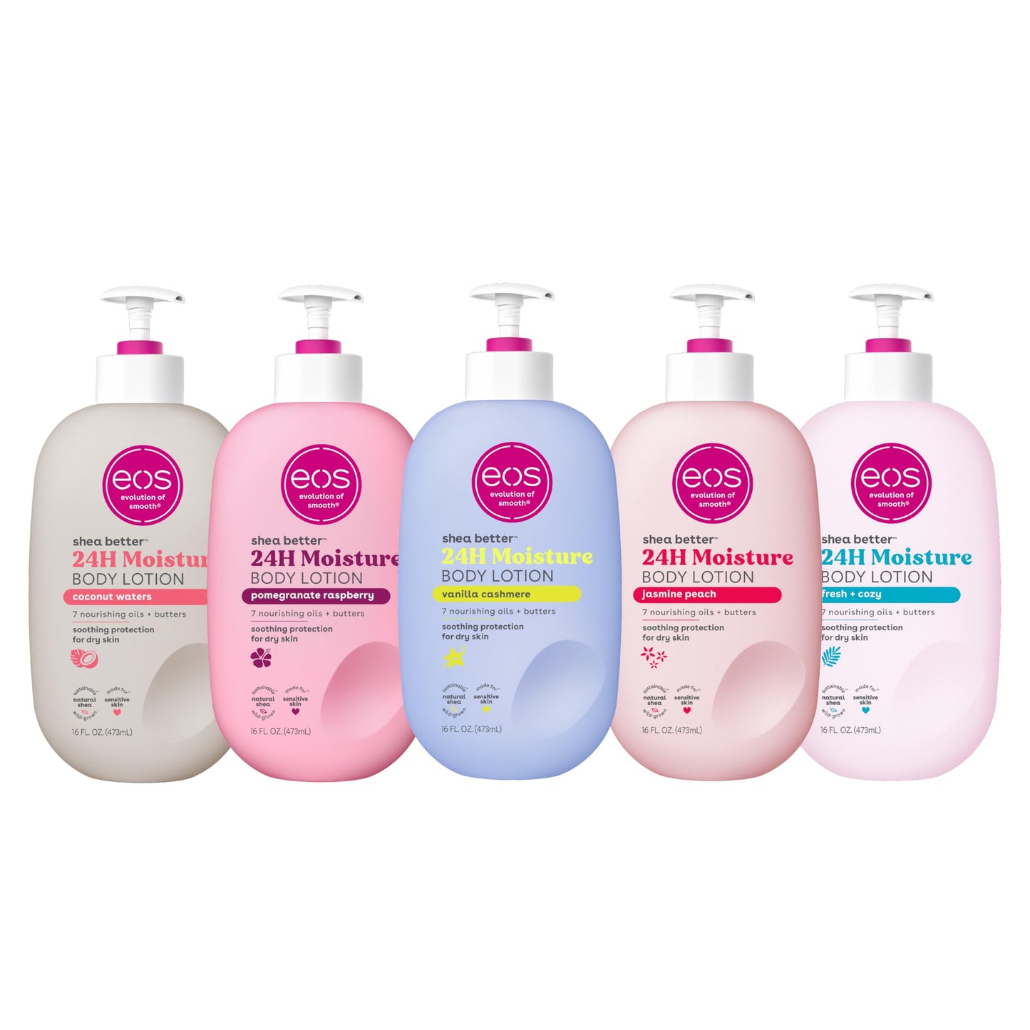 eos Shea Better Body Lotion, Fresh & Cozy, 24-Hour Moisture Skin Care, Lightweight & Non-Greasy, Natural Shea, Vegan, 16 fl oz