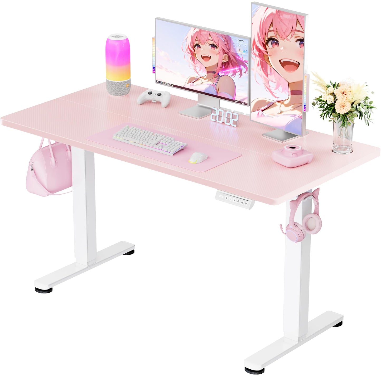ErGear Height Adjustable Electric Standing Desk, 47.2 x 23.6 Inches Sit Stand up Desk, Memory Computer Home Office Desk (Black)