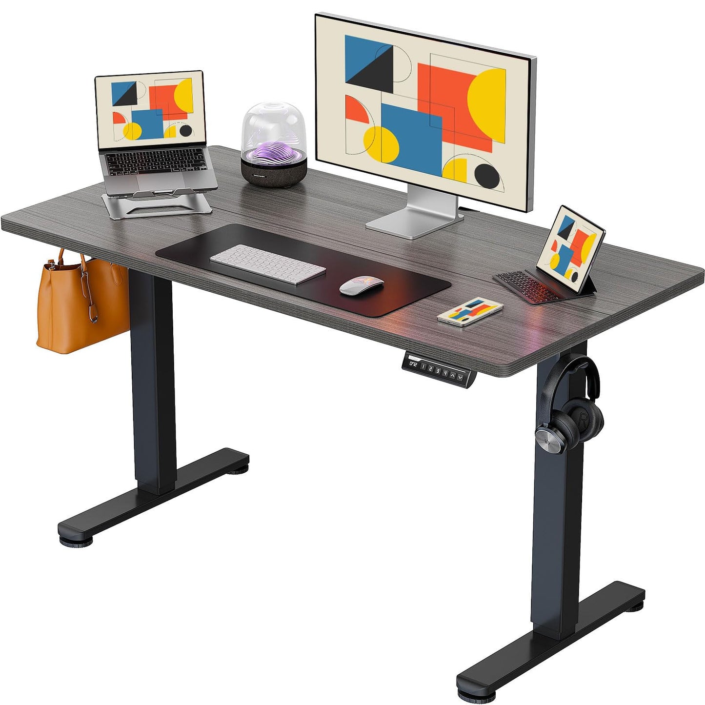 ErGear Height Adjustable Electric Standing Desk, 47.2 x 23.6 Inches Sit Stand up Desk, Memory Computer Home Office Desk (Black)