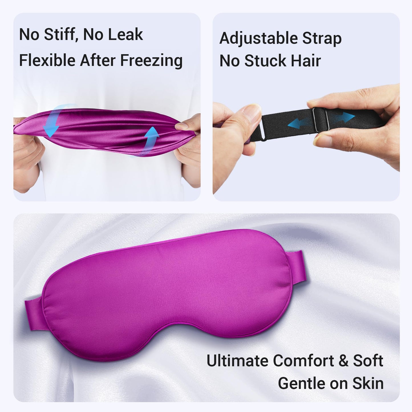 Cooling Eye Mask for Puffy Eyes: Fsa Eligible Items Hsa, Migraines Headache Fast Relief After Surgery Care Cold Compress, Reusable Face Ice Pack Gel Sleep Mask for Dark Circles, Relaxing Gifts(Purple)